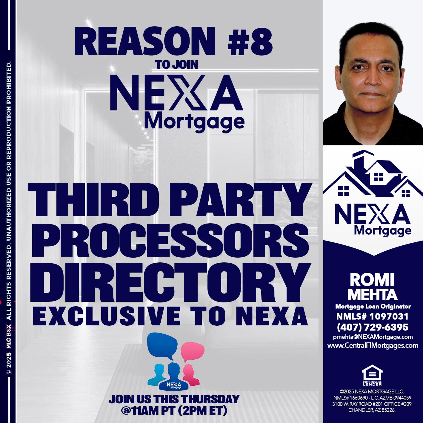 REASON 8 - Romi Mehta -Mortgage Loan Originator
