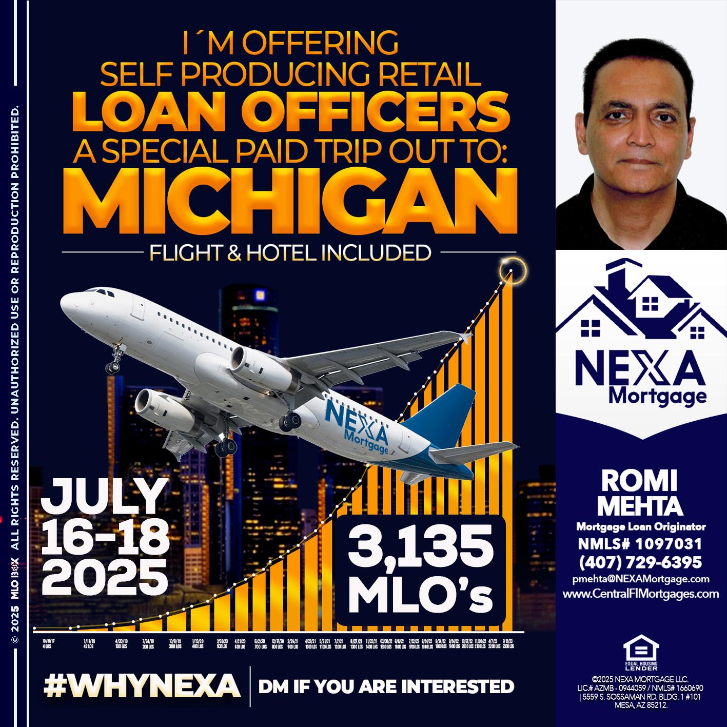 MICHIGAN TRIP - Romi Mehta -Mortgage Loan Originator
