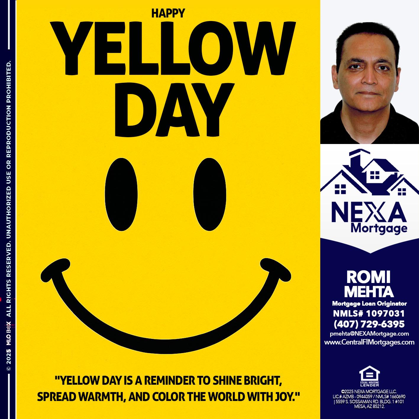 YELLOW DAY - Romi Mehta -Mortgage Loan Originator