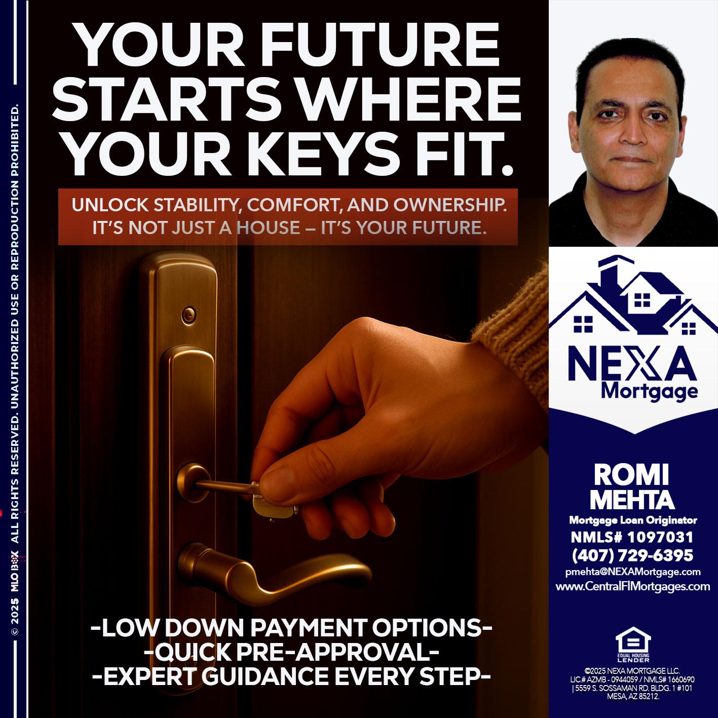YOUR FUTURE - Romi Mehta -Mortgage Loan Originator