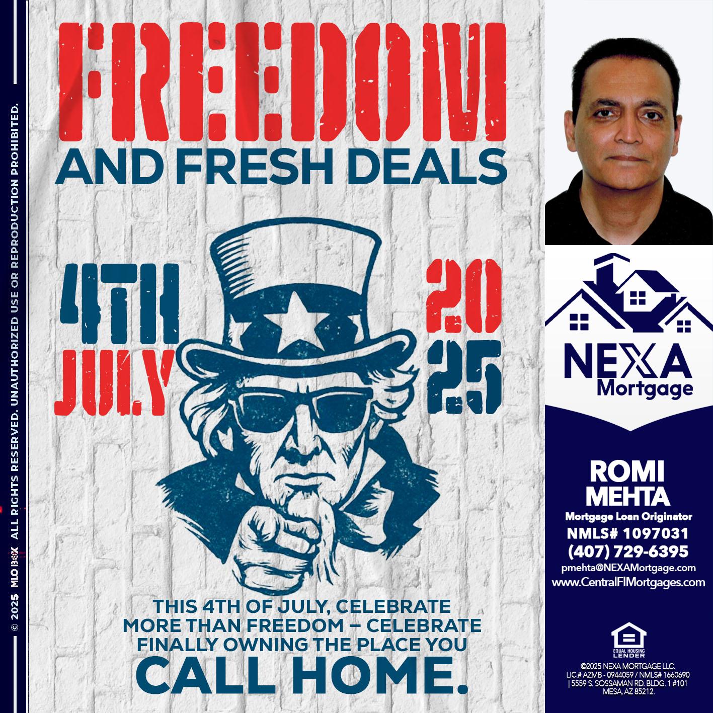 FREEDOM - Romi Mehta -Mortgage Loan Originator