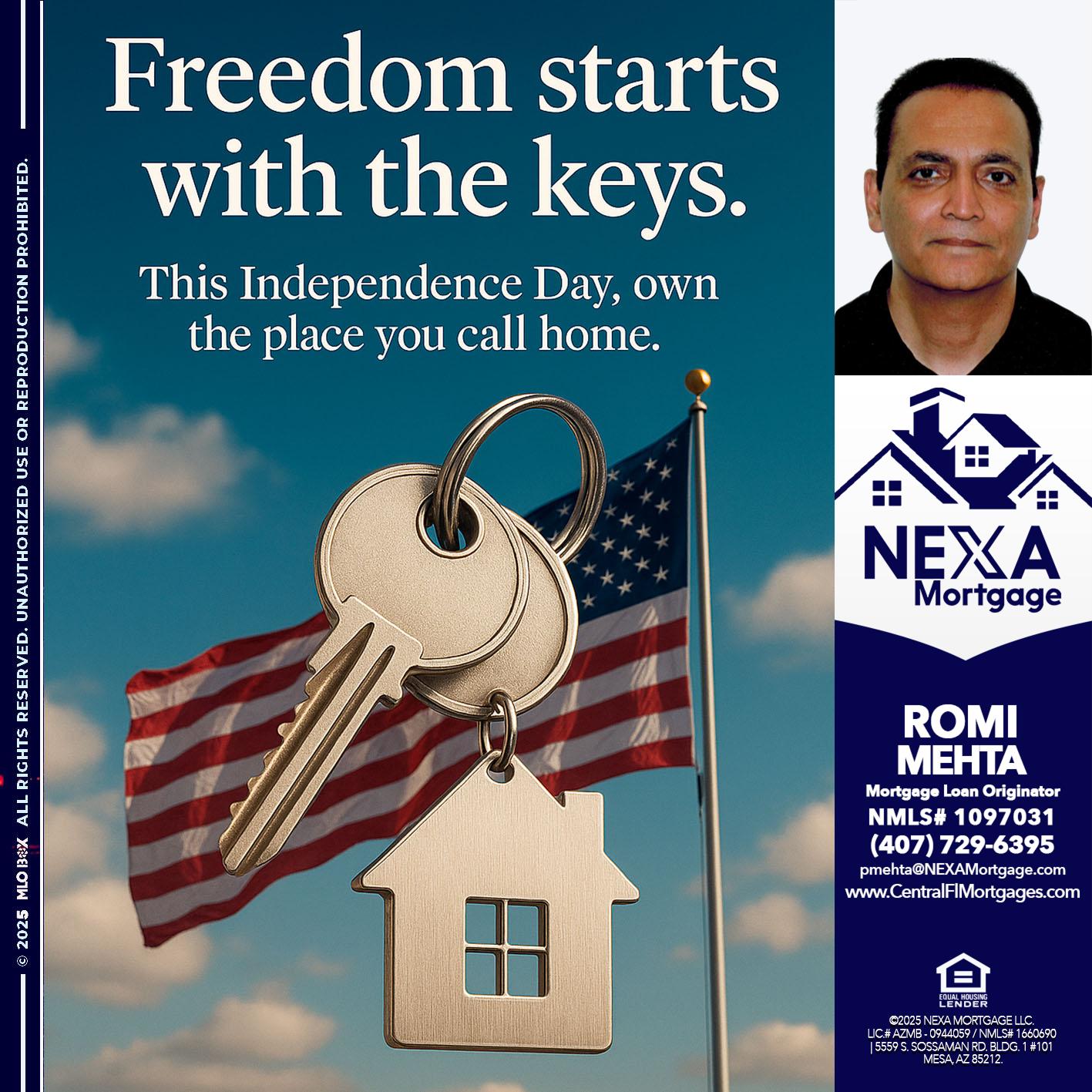 FREEDOM STARTS - Romi Mehta -Mortgage Loan Originator