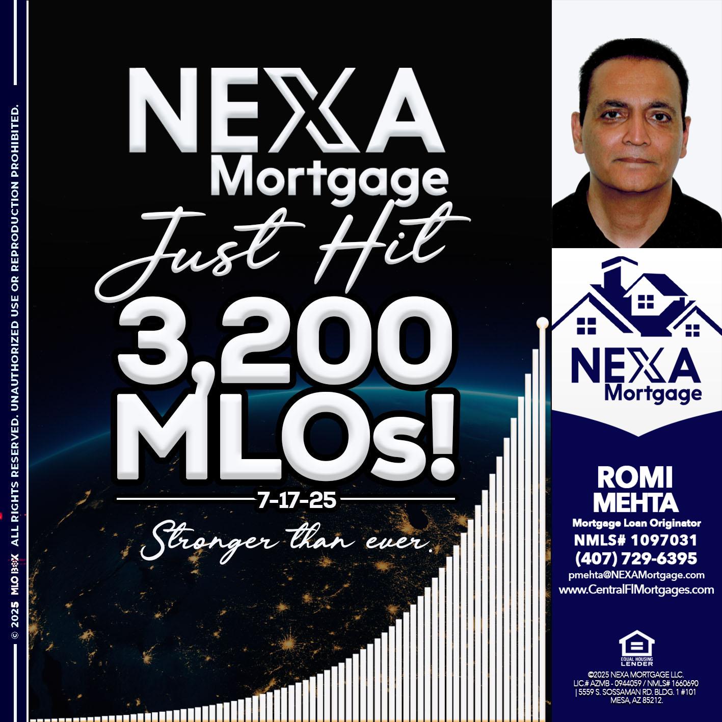 3200 MLOs - Romi Mehta -Mortgage Loan Originator