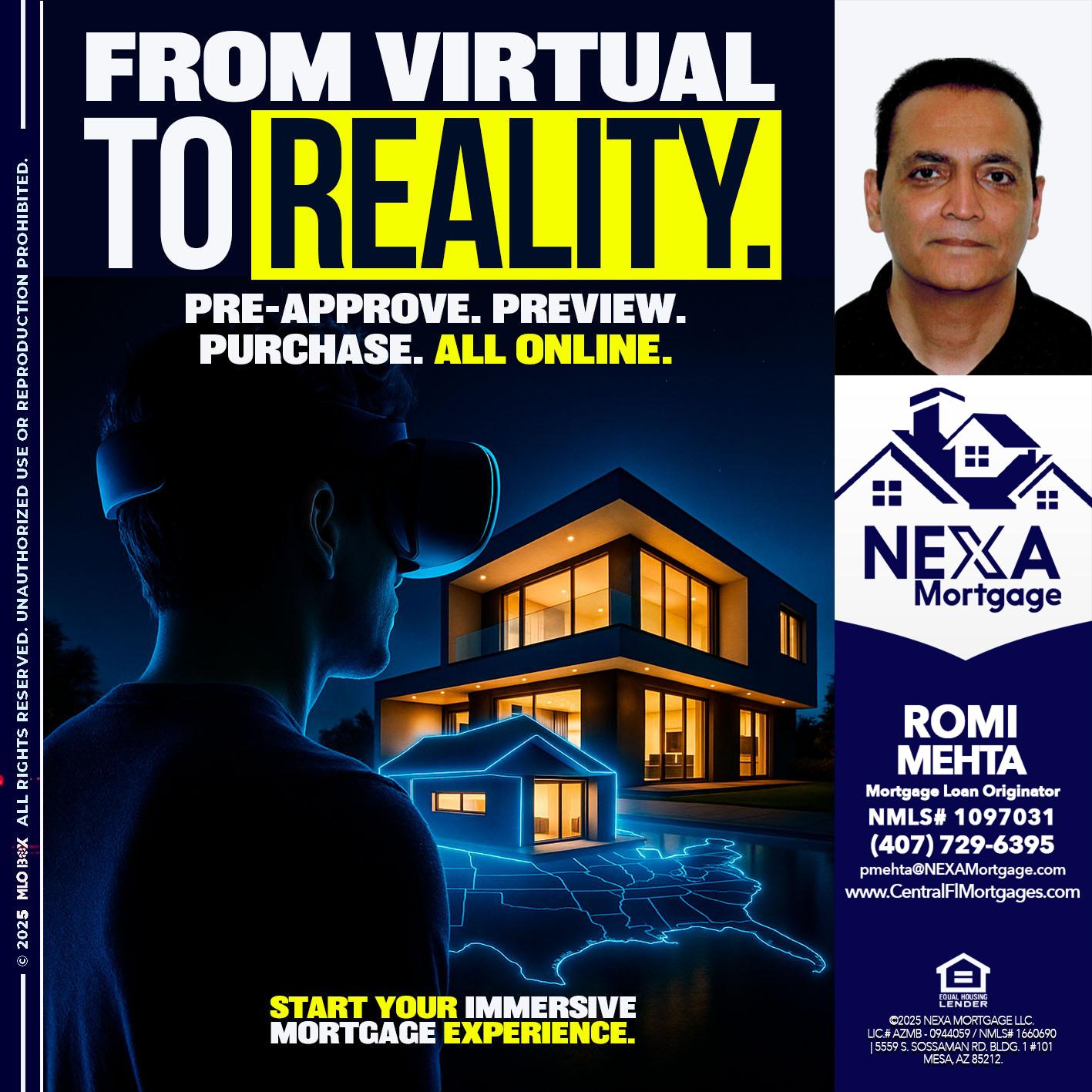 FROM VIRTUAL - Romi Mehta -Mortgage Loan Originator