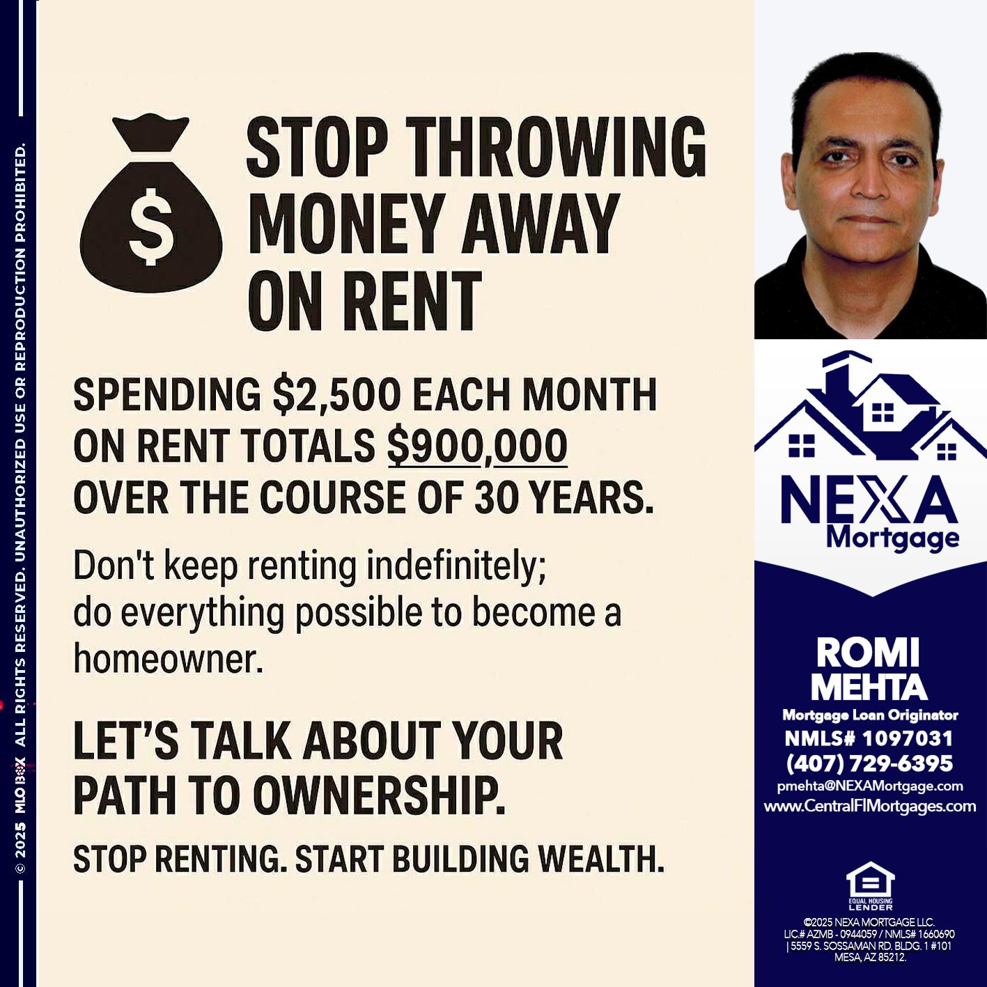 STOP THROWING - Romi Mehta -Mortgage Loan Originator
