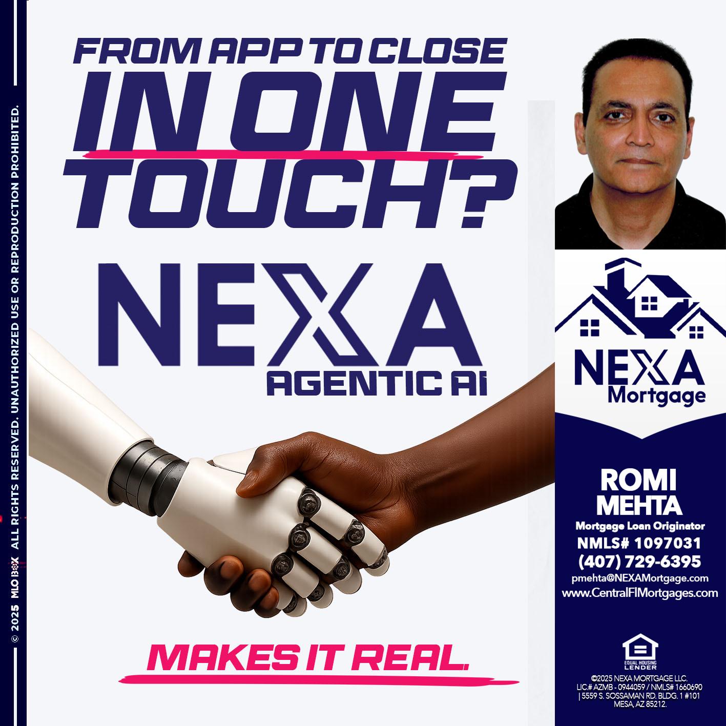 IN ONE TOUCH - Romi Mehta -Mortgage Loan Originator