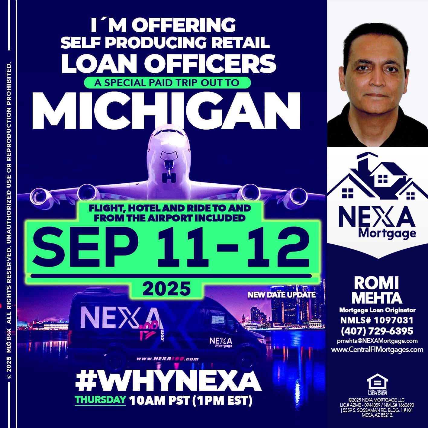 MICHIGAN TRIP - Romi Mehta -Mortgage Loan Originator