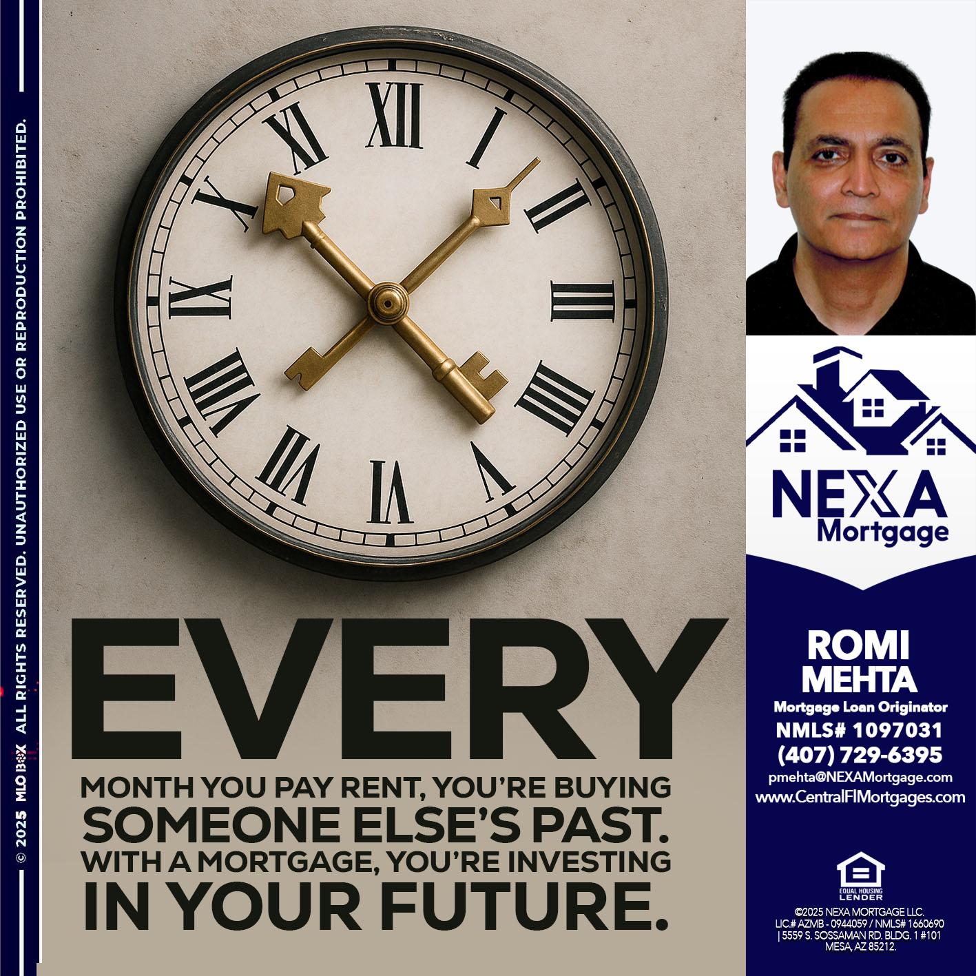 EVERY MONTH - Romi Mehta -Mortgage Loan Originator