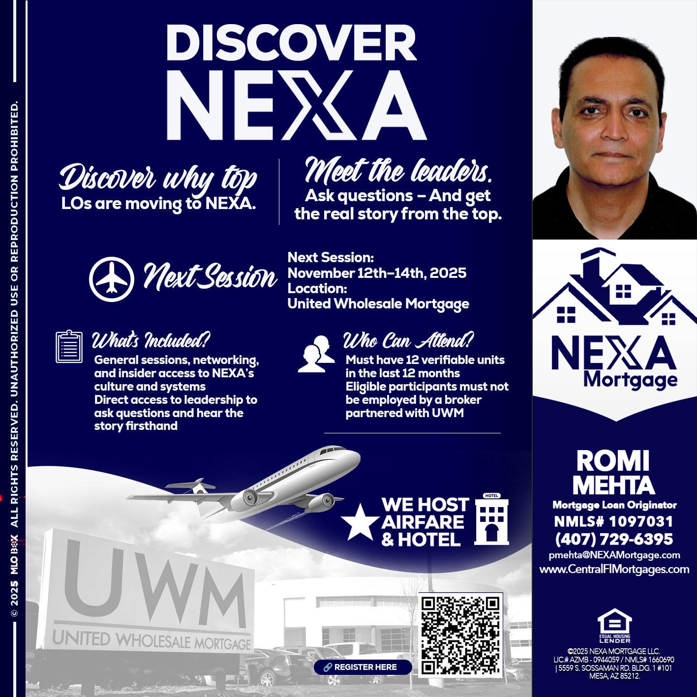 DISCOVER NEXA - Romi Mehta -Mortgage Loan Originator