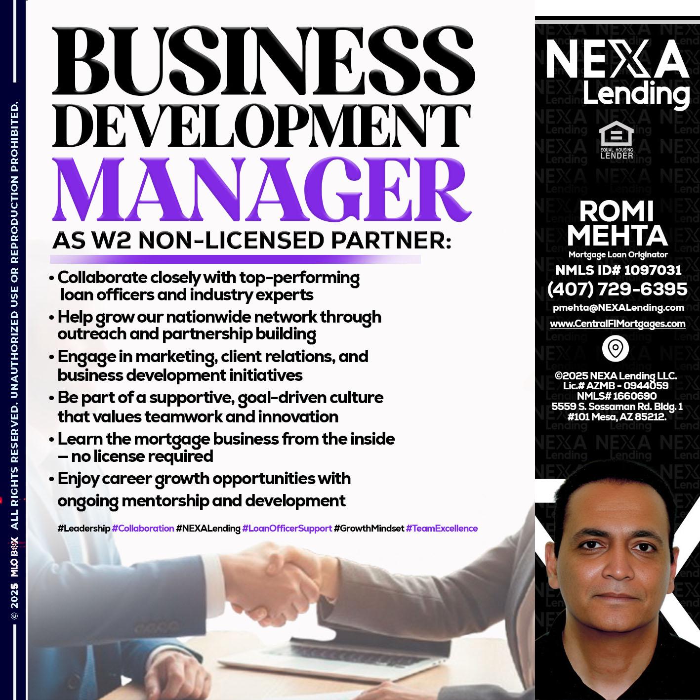 business development - Romi Mehta -Mortgage Loan Originator