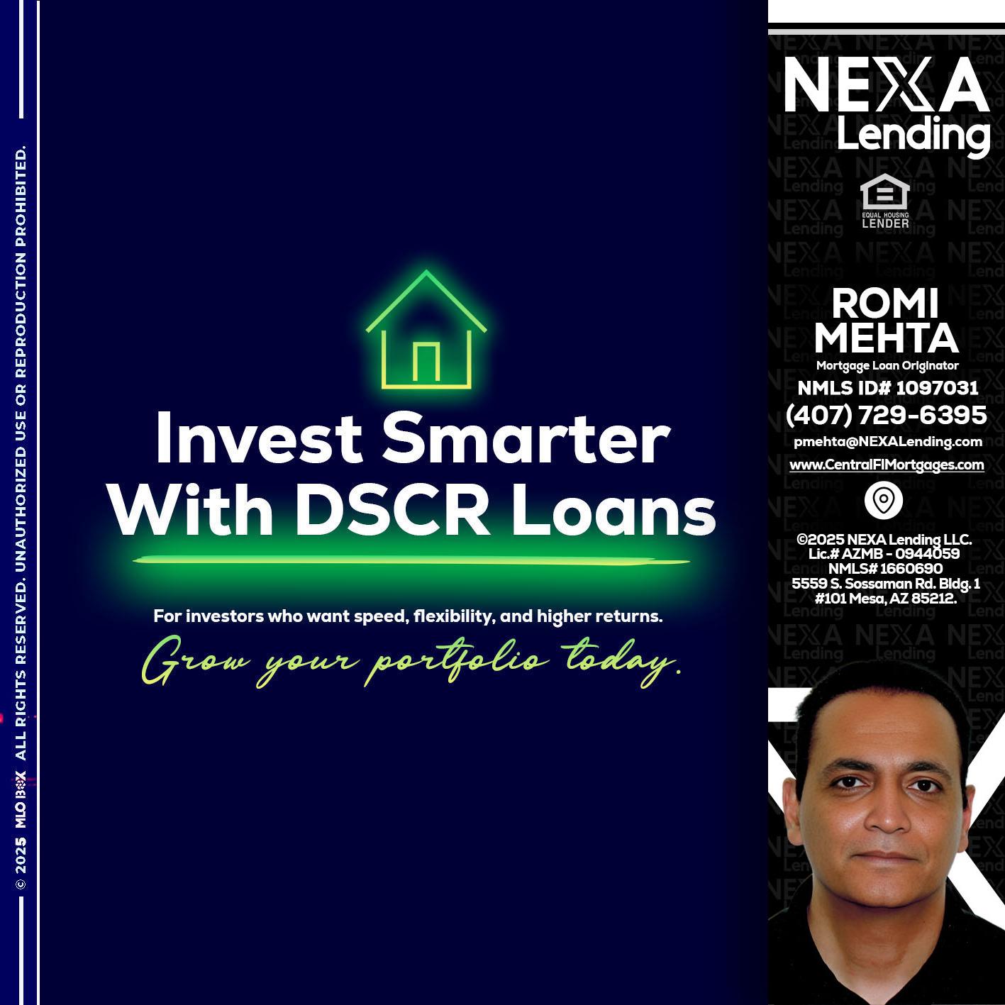 DSCR - Romi Mehta -Mortgage Loan Originator