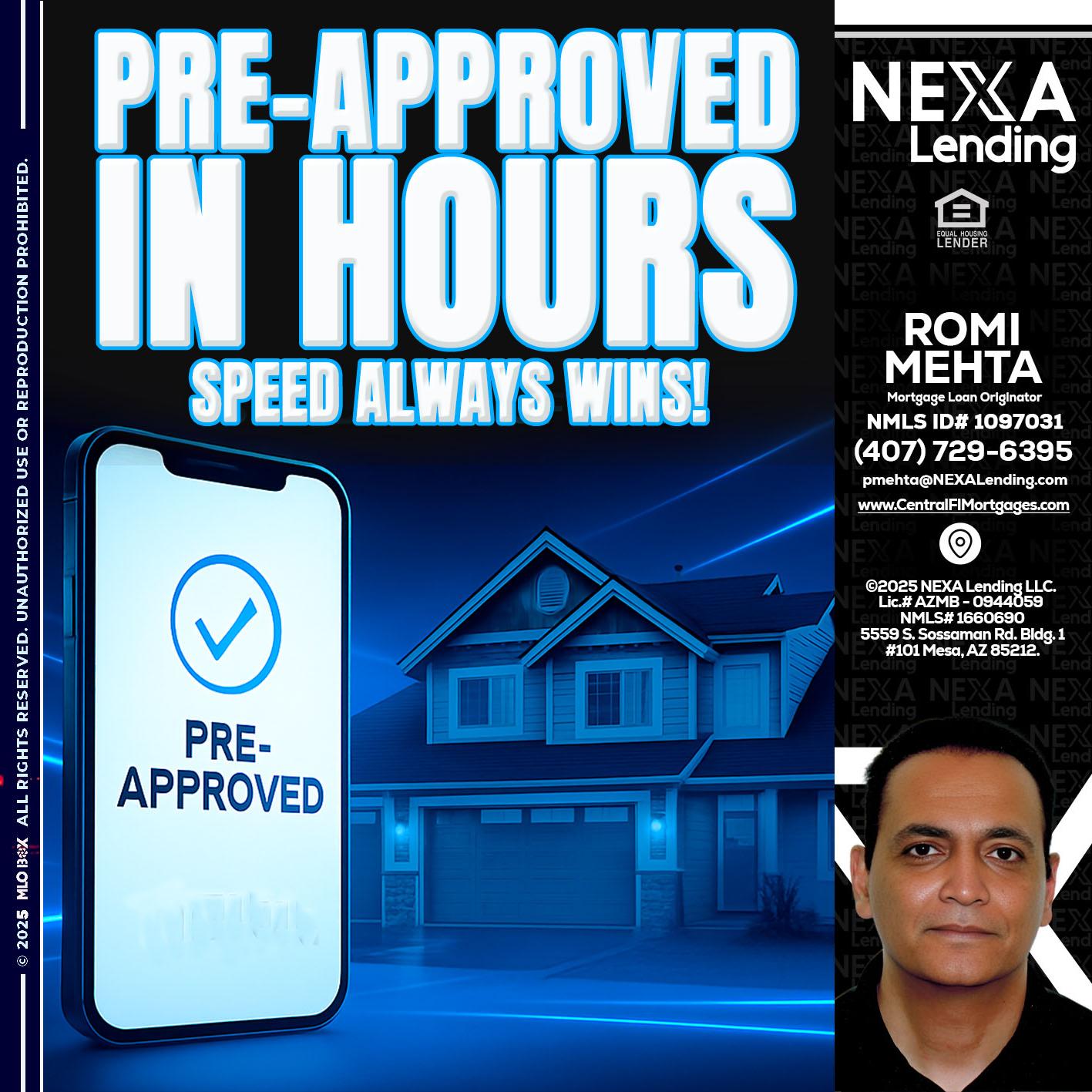 PRE - Romi Mehta -Mortgage Loan Originator