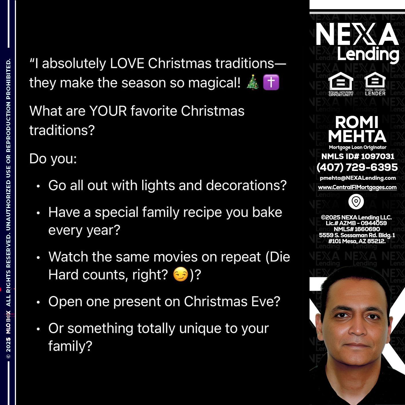 I love christmas - Romi Mehta -Mortgage Loan Originator