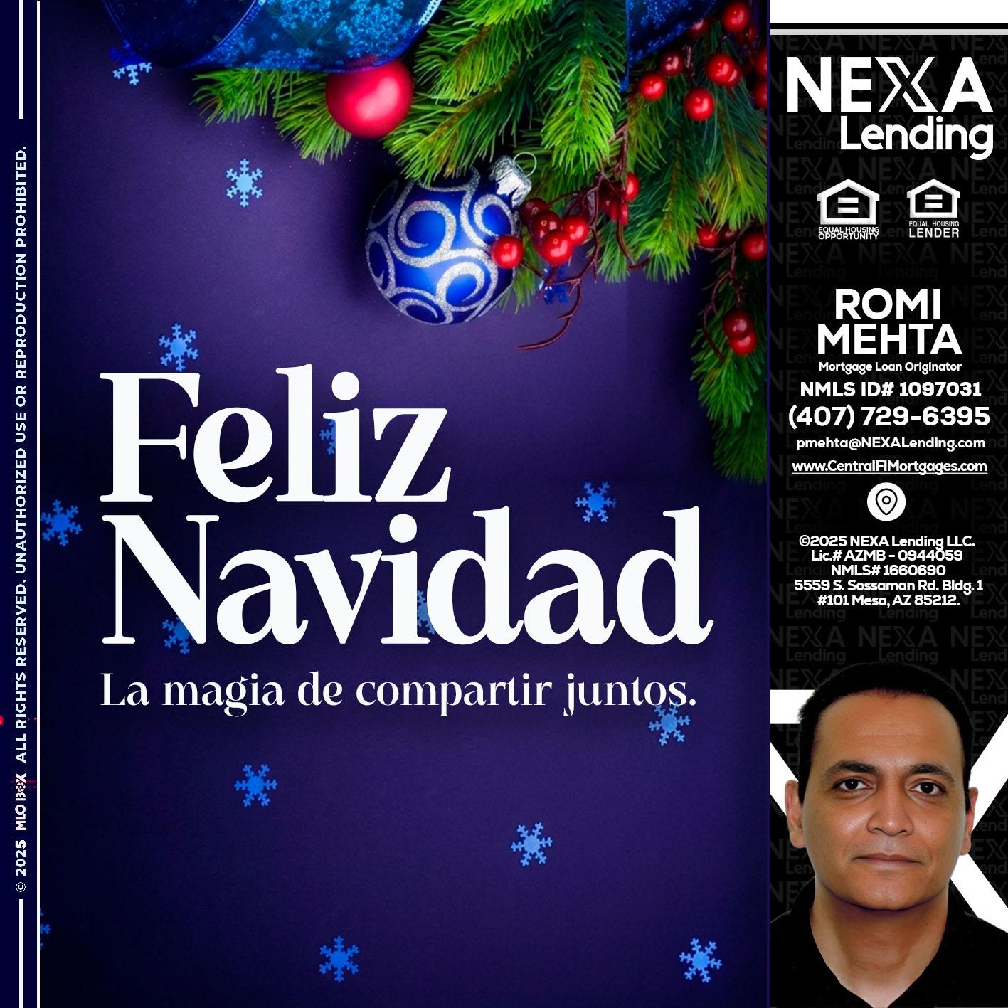 FELIZ NAVIDAD - Romi Mehta -Mortgage Loan Originator
