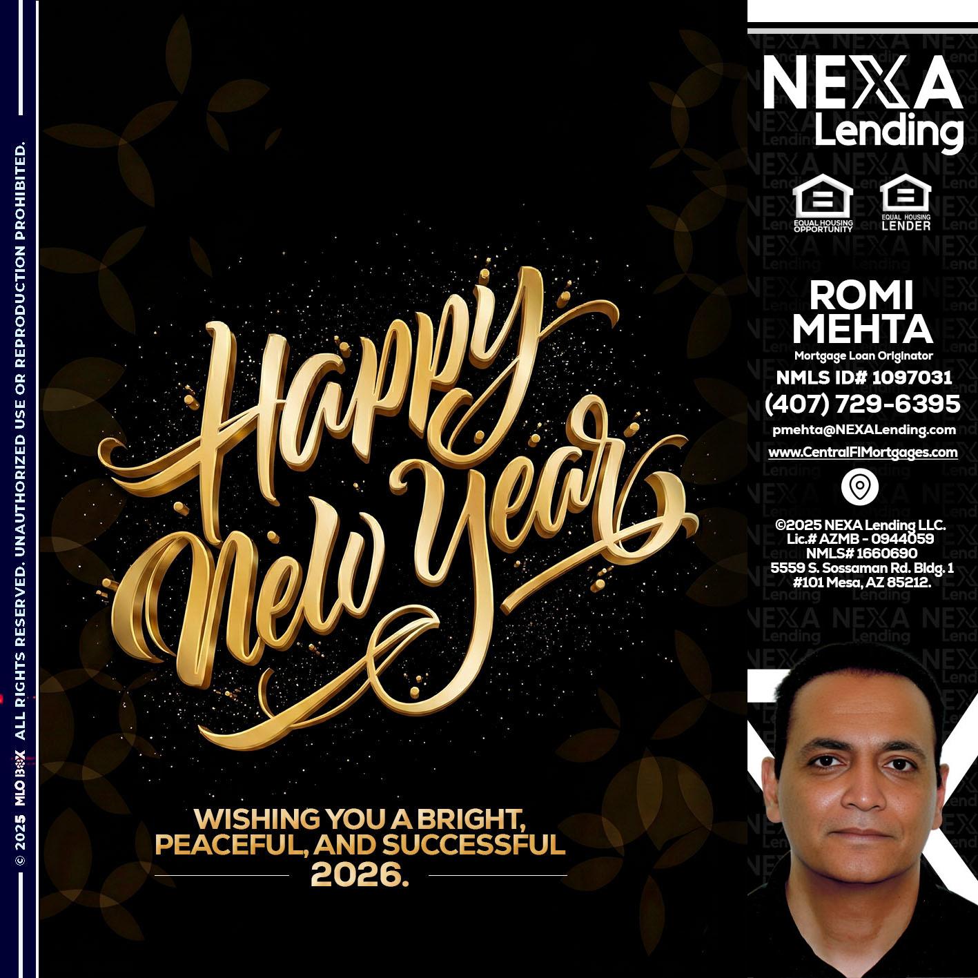 HAPPY NEW YEAR - Romi Mehta -Mortgage Loan Originator