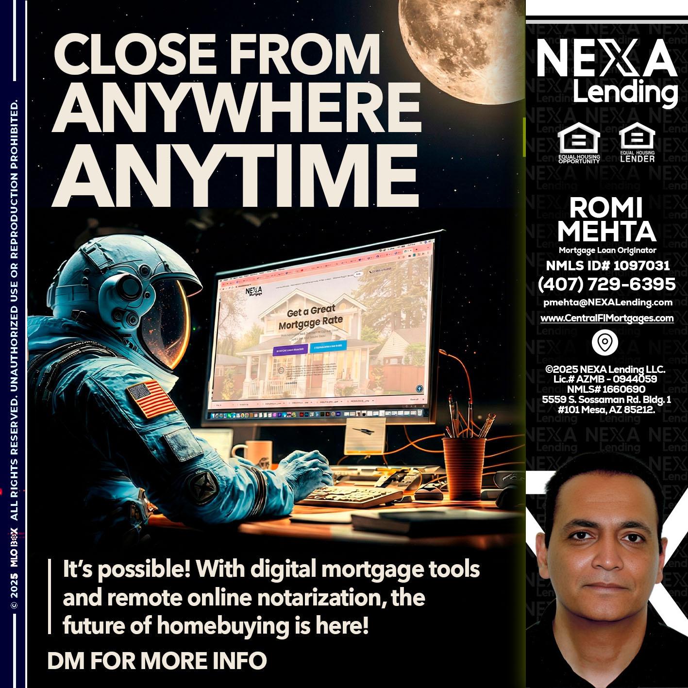 close from - Romi Mehta -Mortgage Loan Originator