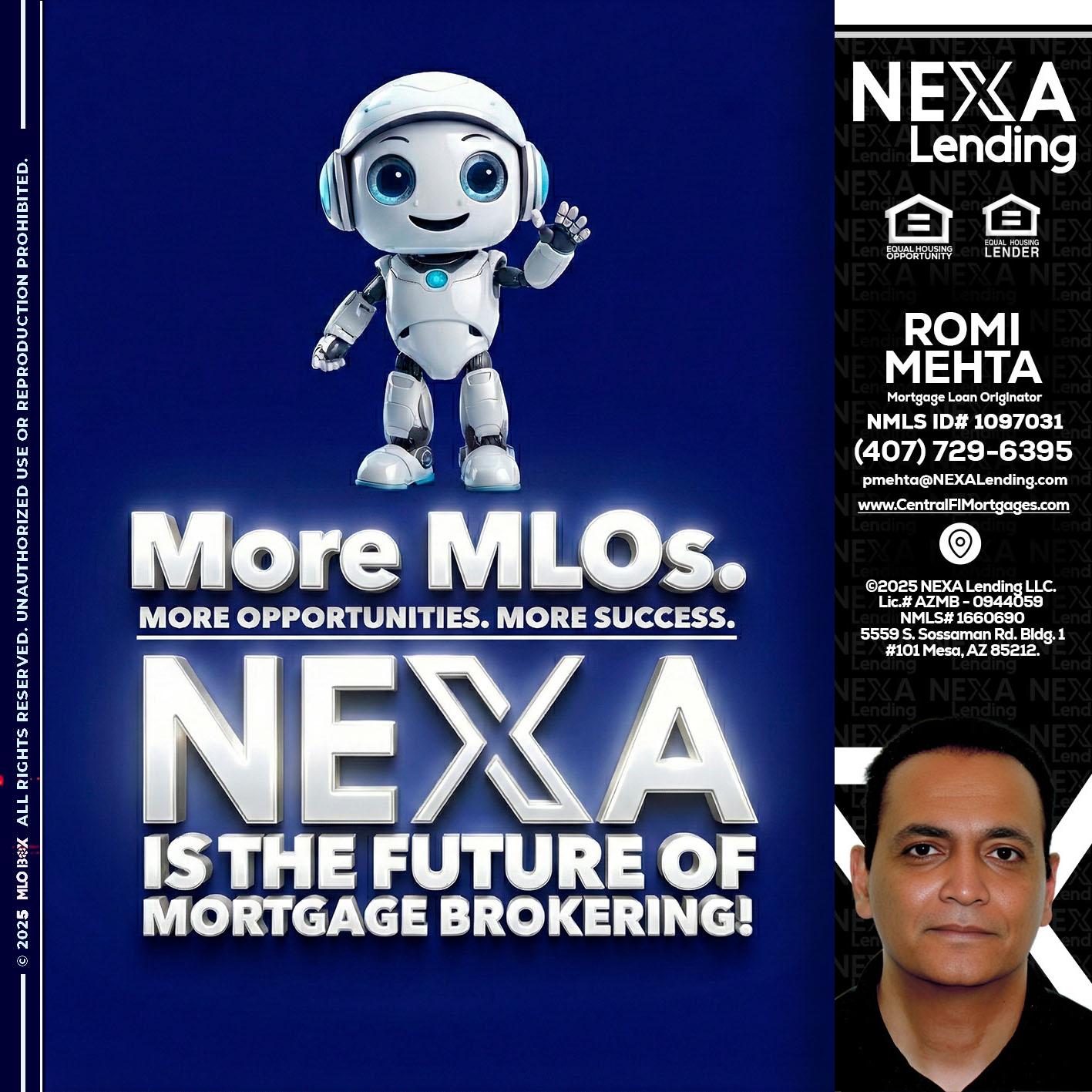 MORE MLOs - Romi Mehta -Mortgage Loan Originator