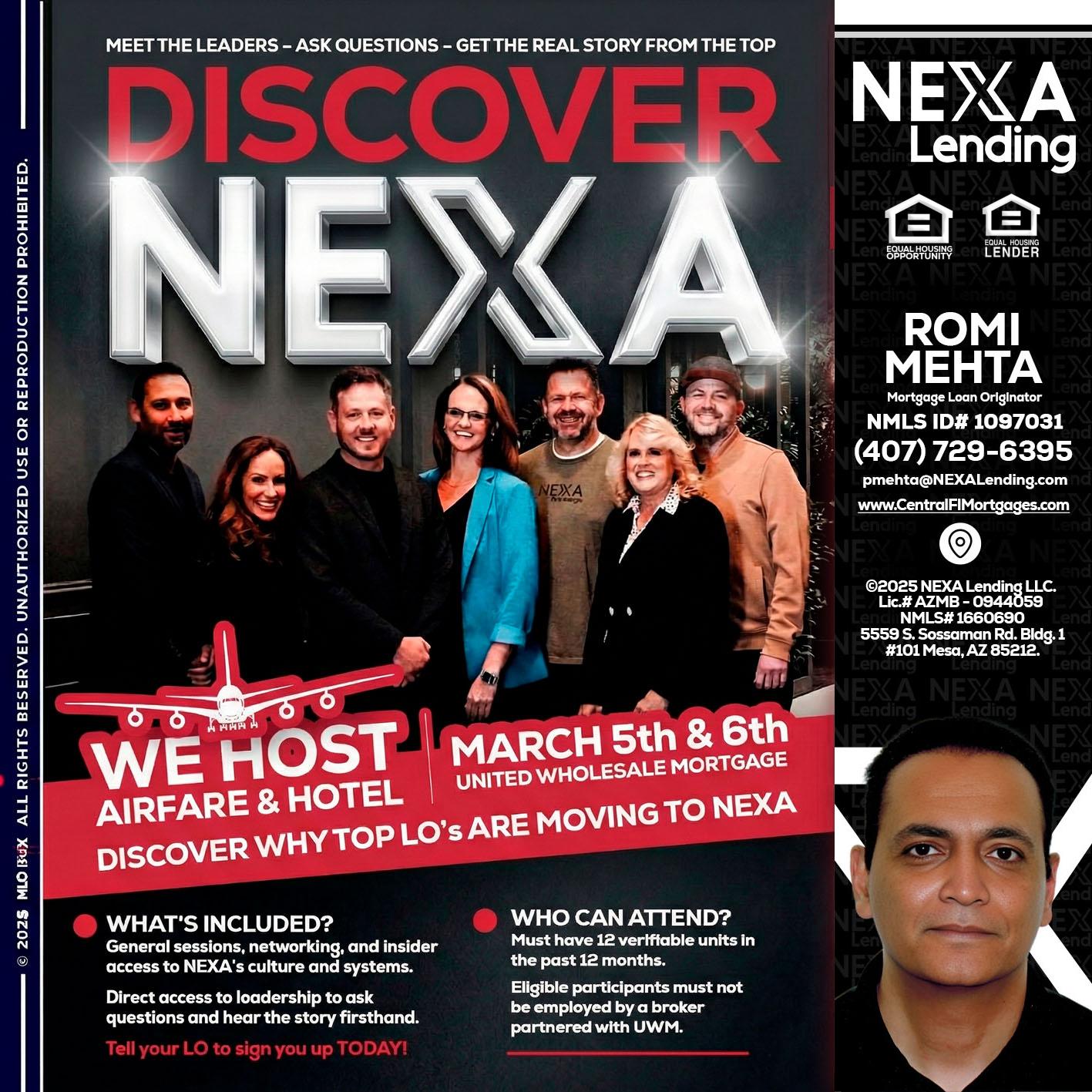 DISCOVER NEXA - Romi Mehta -Mortgage Loan Originator