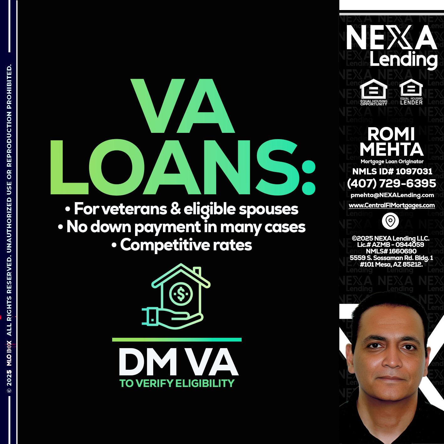 VA LOANS - Romi Mehta -Mortgage Loan Originator