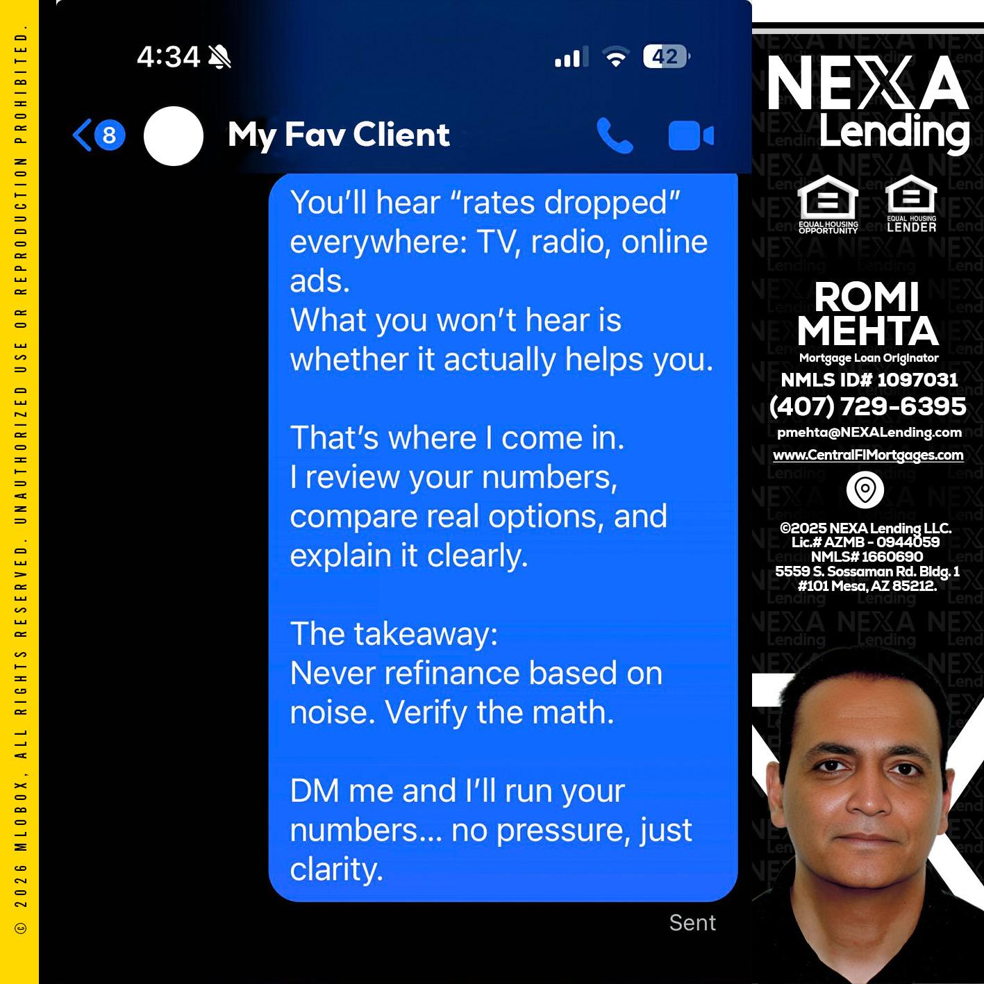 MY FAV CLIENT - Romi Mehta -Mortgage Loan Originator