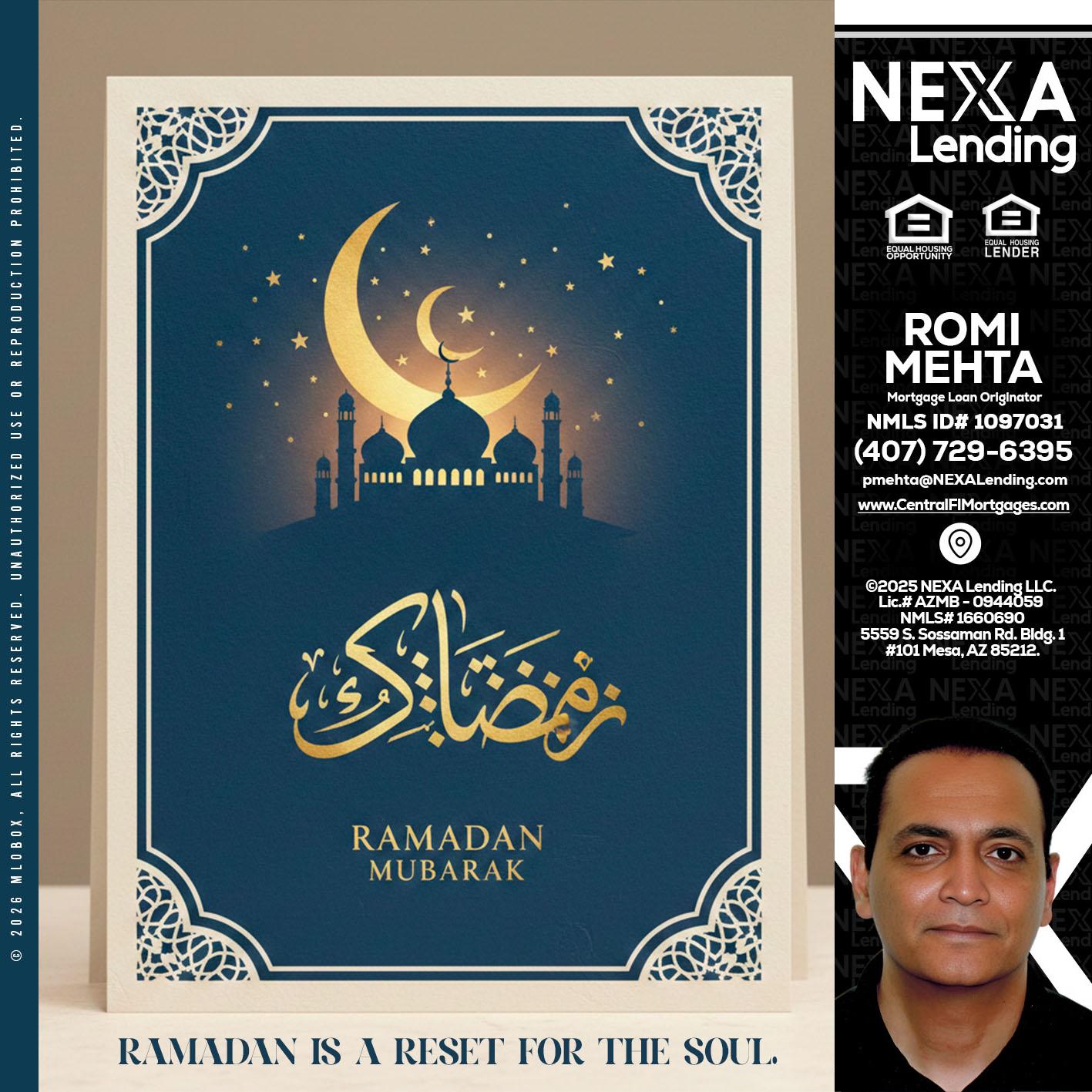 HAPPY RAMADAN - Romi Mehta -Mortgage Loan Originator