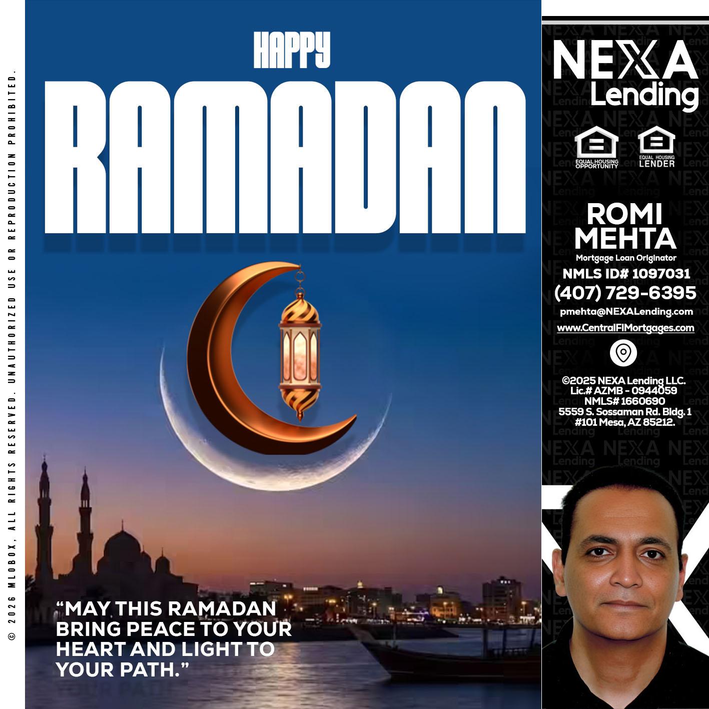 RAMADAN - Romi Mehta -Mortgage Loan Originator