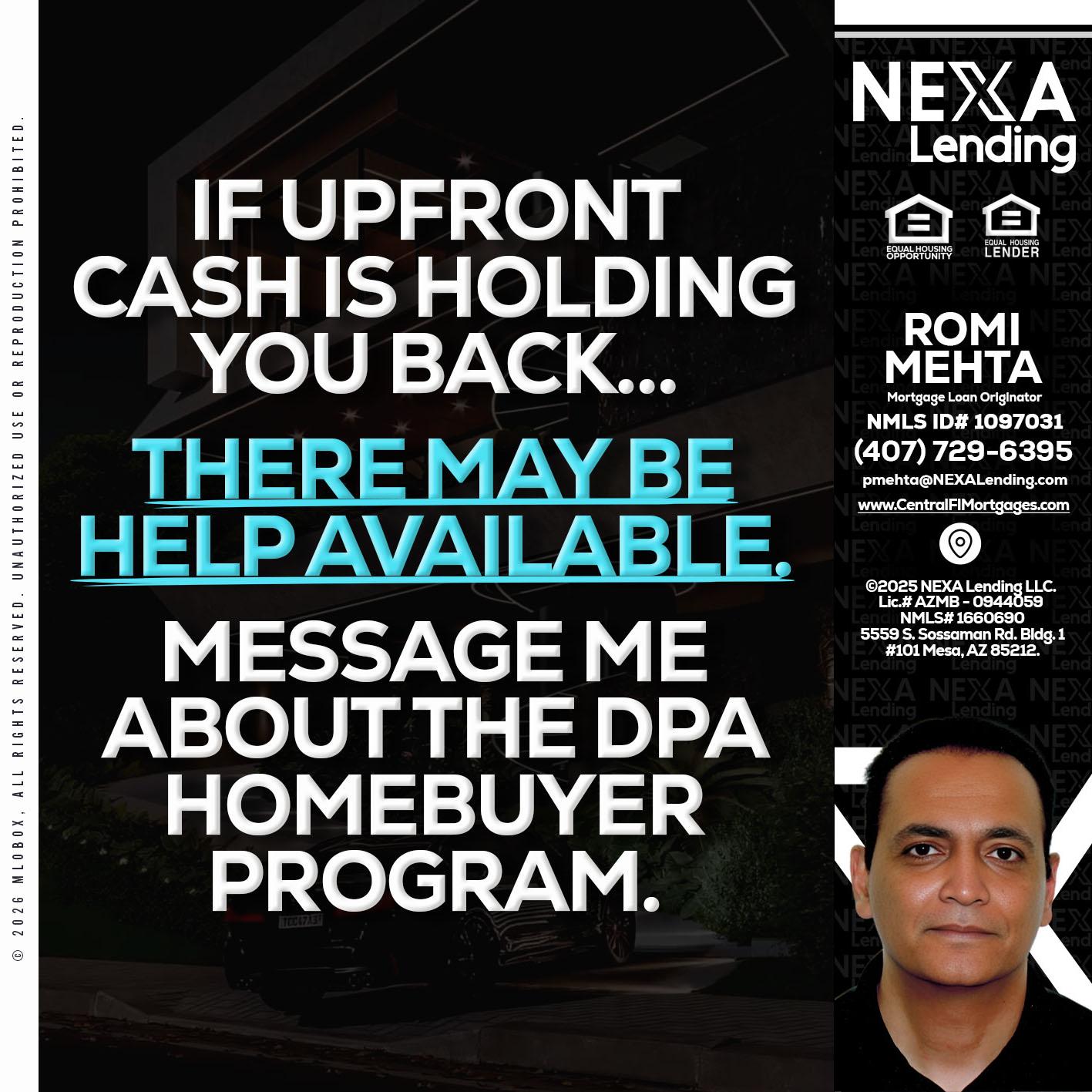 IF UPFRONT - Romi Mehta -Mortgage Loan Originator