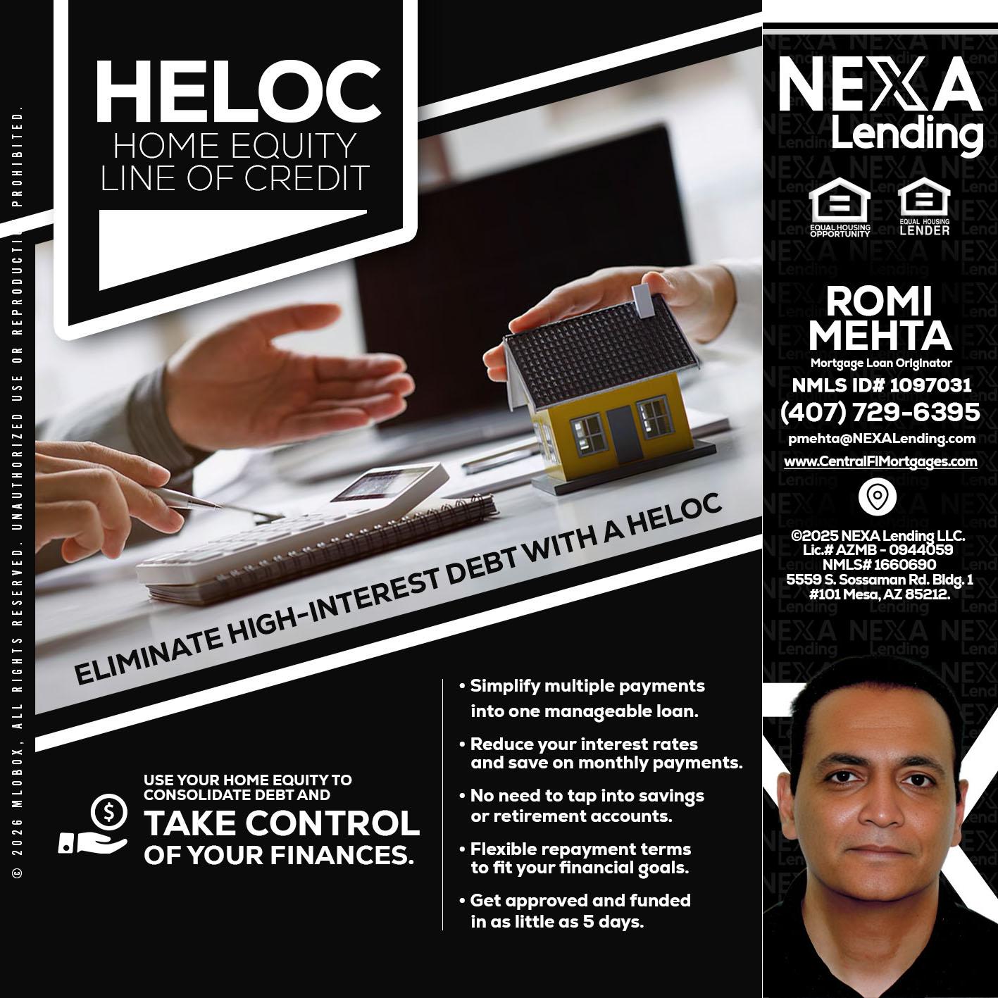 HELOC - Romi Mehta -Mortgage Loan Originator