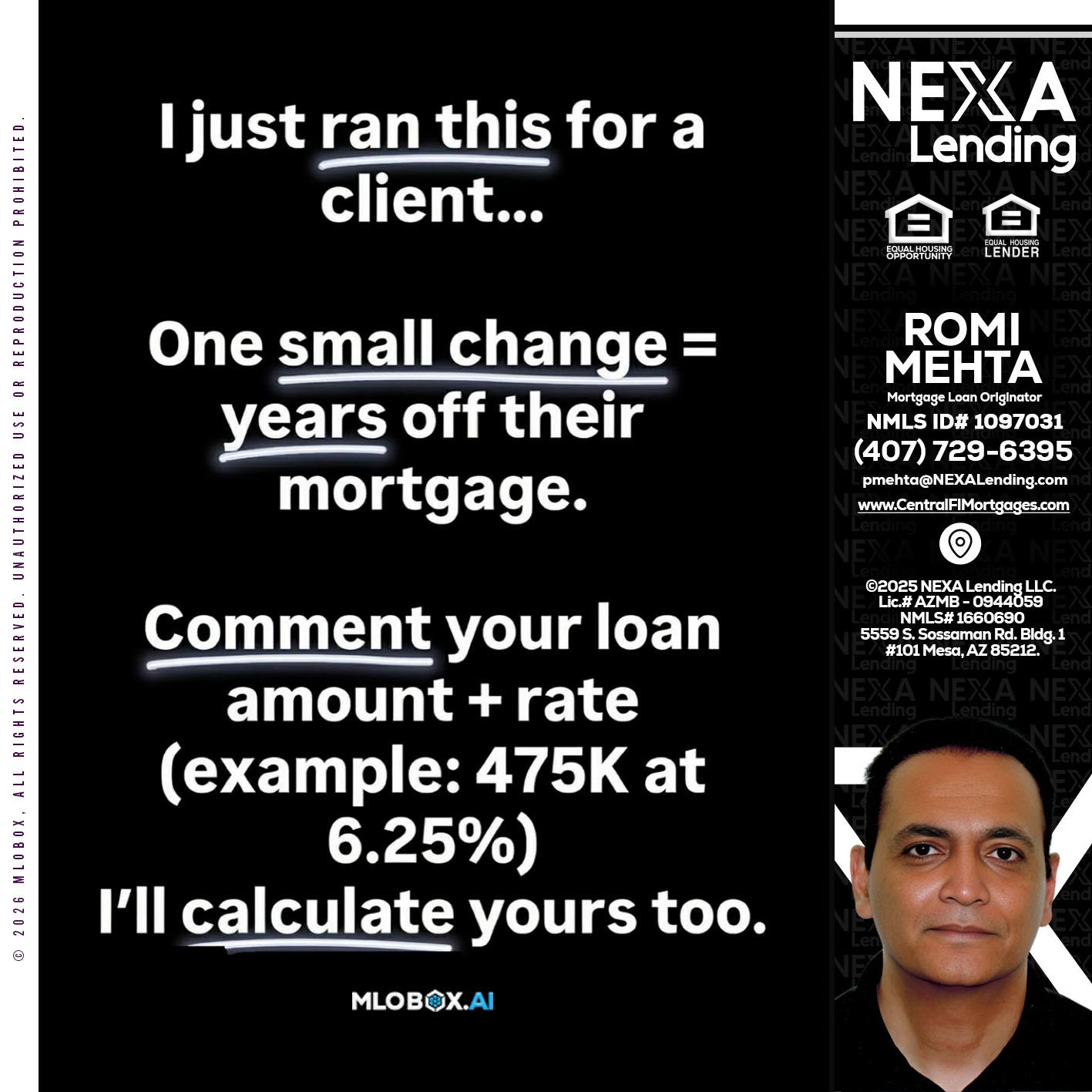 I JUST RAN - Romi Mehta -Mortgage Loan Originator