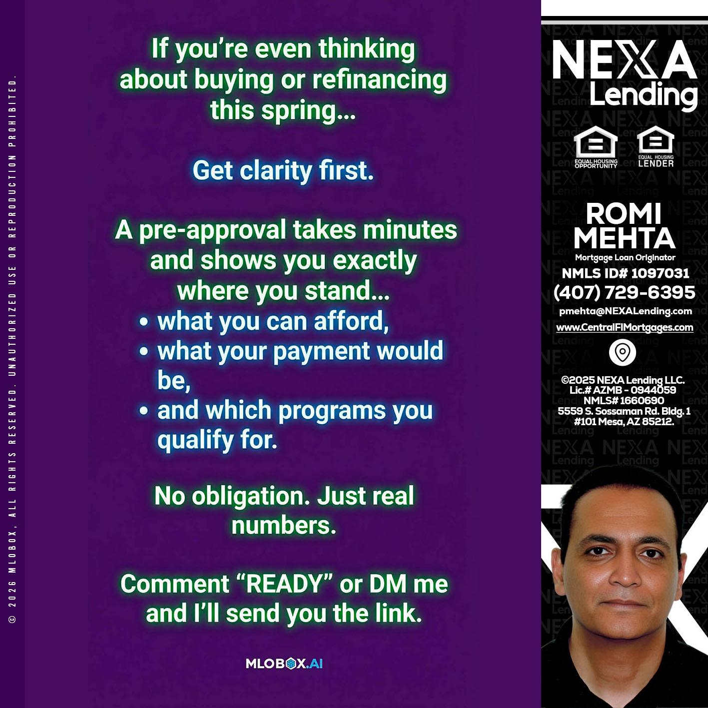 IF YOU THINKING - Romi Mehta -Mortgage Loan Originator