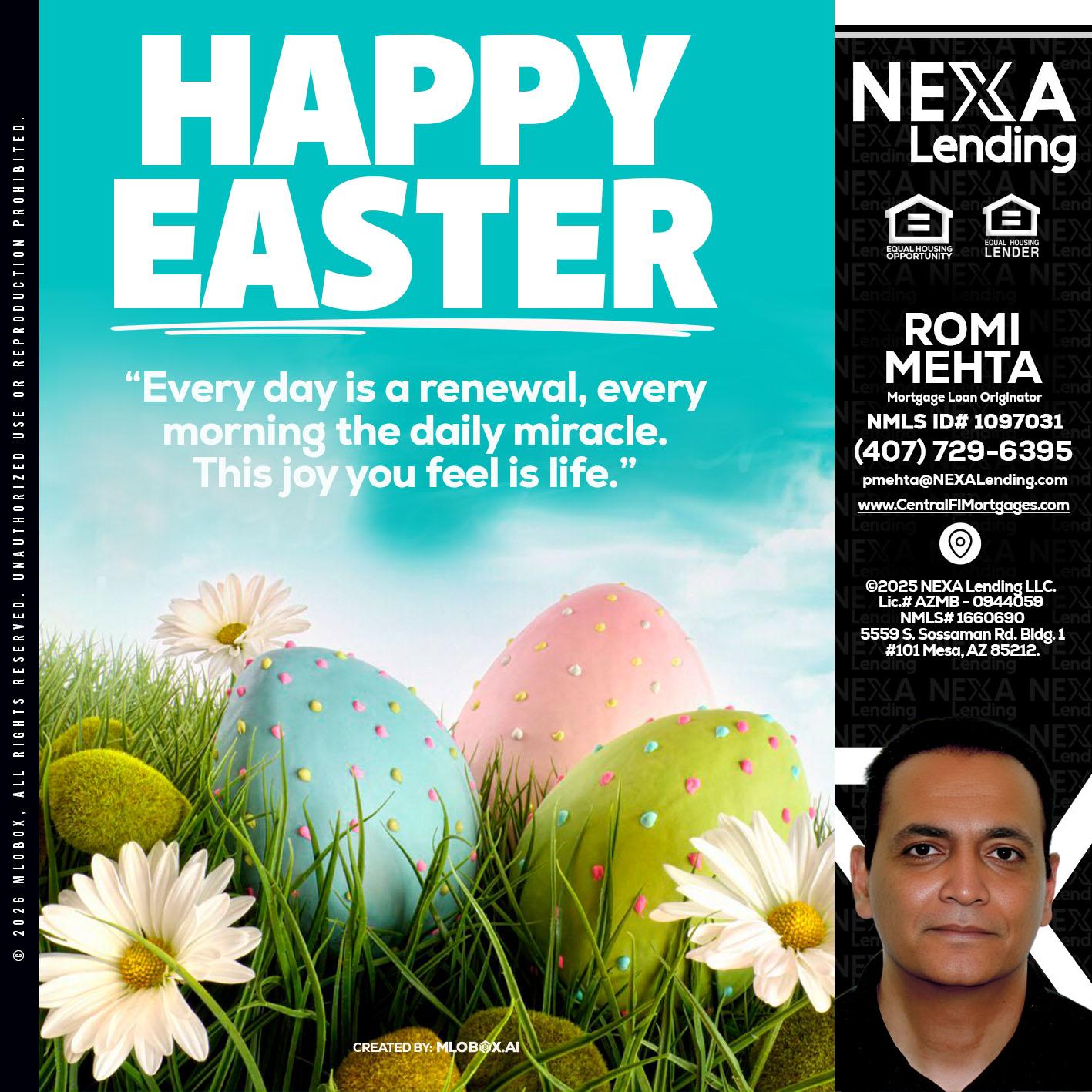 happy easter - Romi Mehta -Mortgage Loan Originator