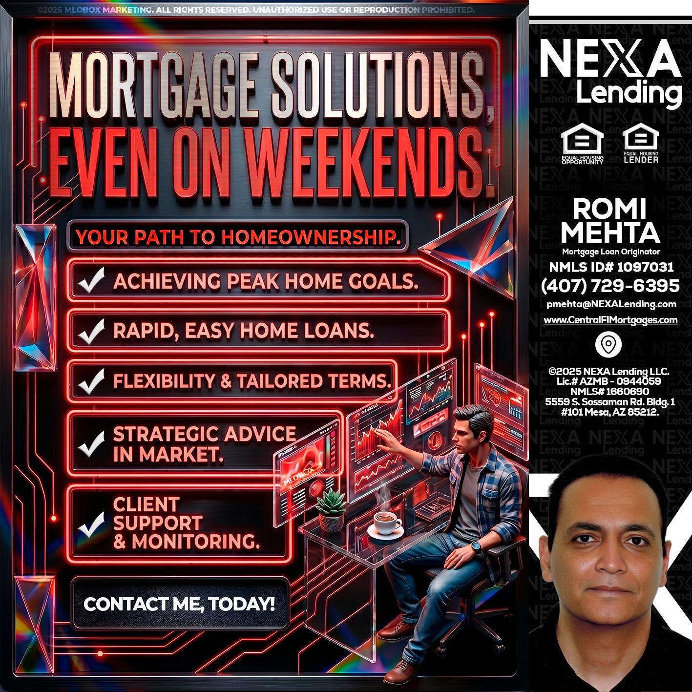 WEEKEND SOLUTIONS - Romi Mehta -Mortgage Loan Originator