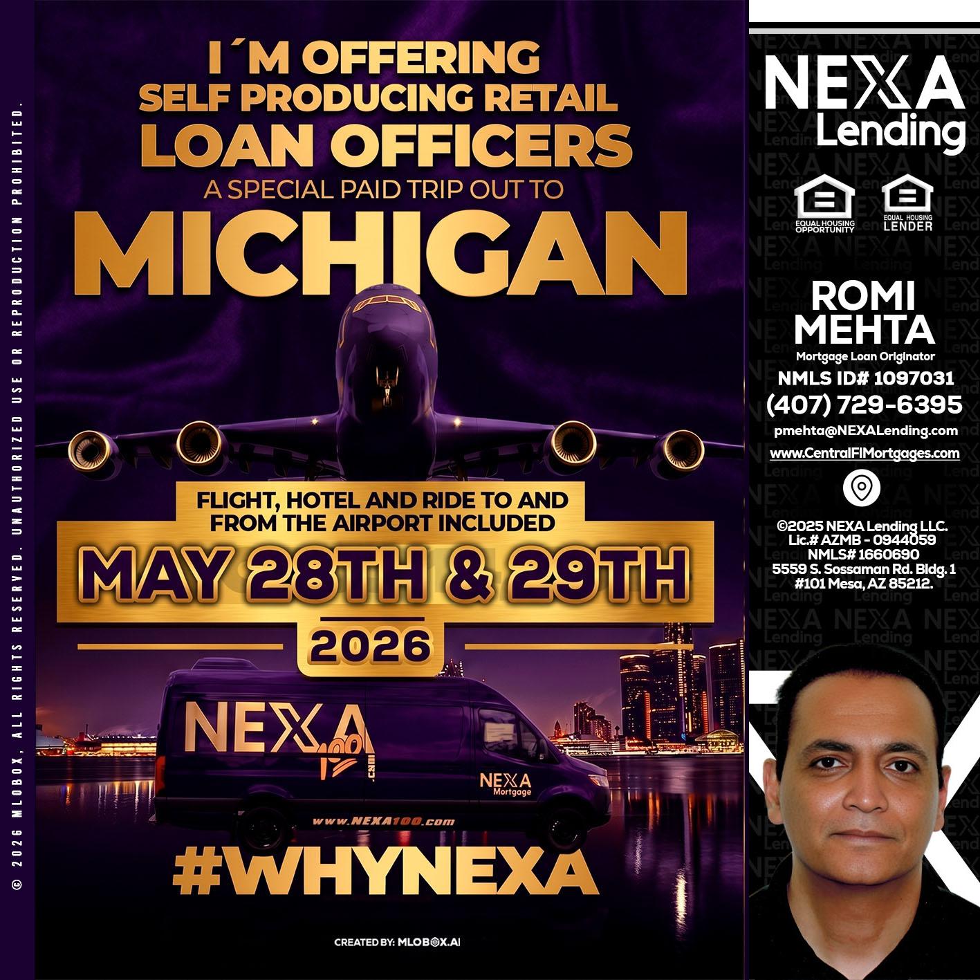 MICHIGAN - Romi Mehta -Mortgage Loan Originator