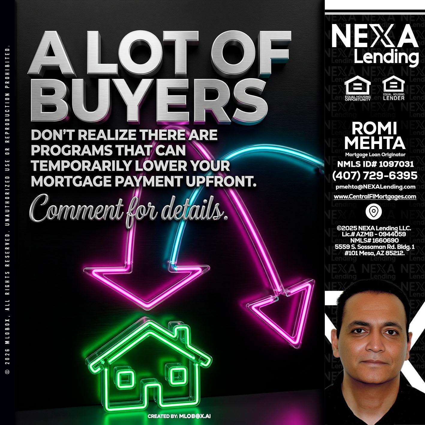 A LOT OF BUYERS - Romi Mehta -Mortgage Loan Originator