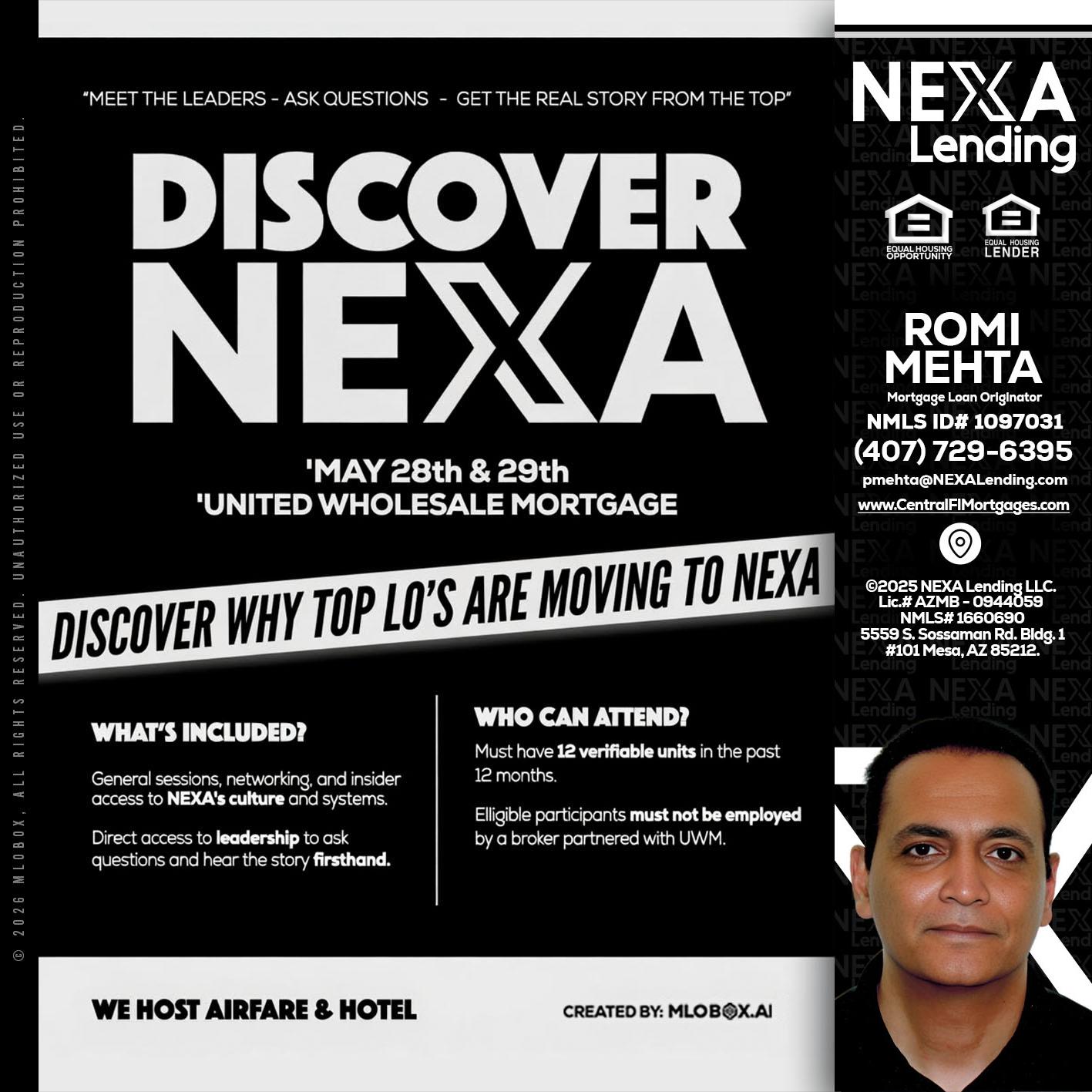 DISCOVER NEXA - Romi Mehta -Mortgage Loan Originator