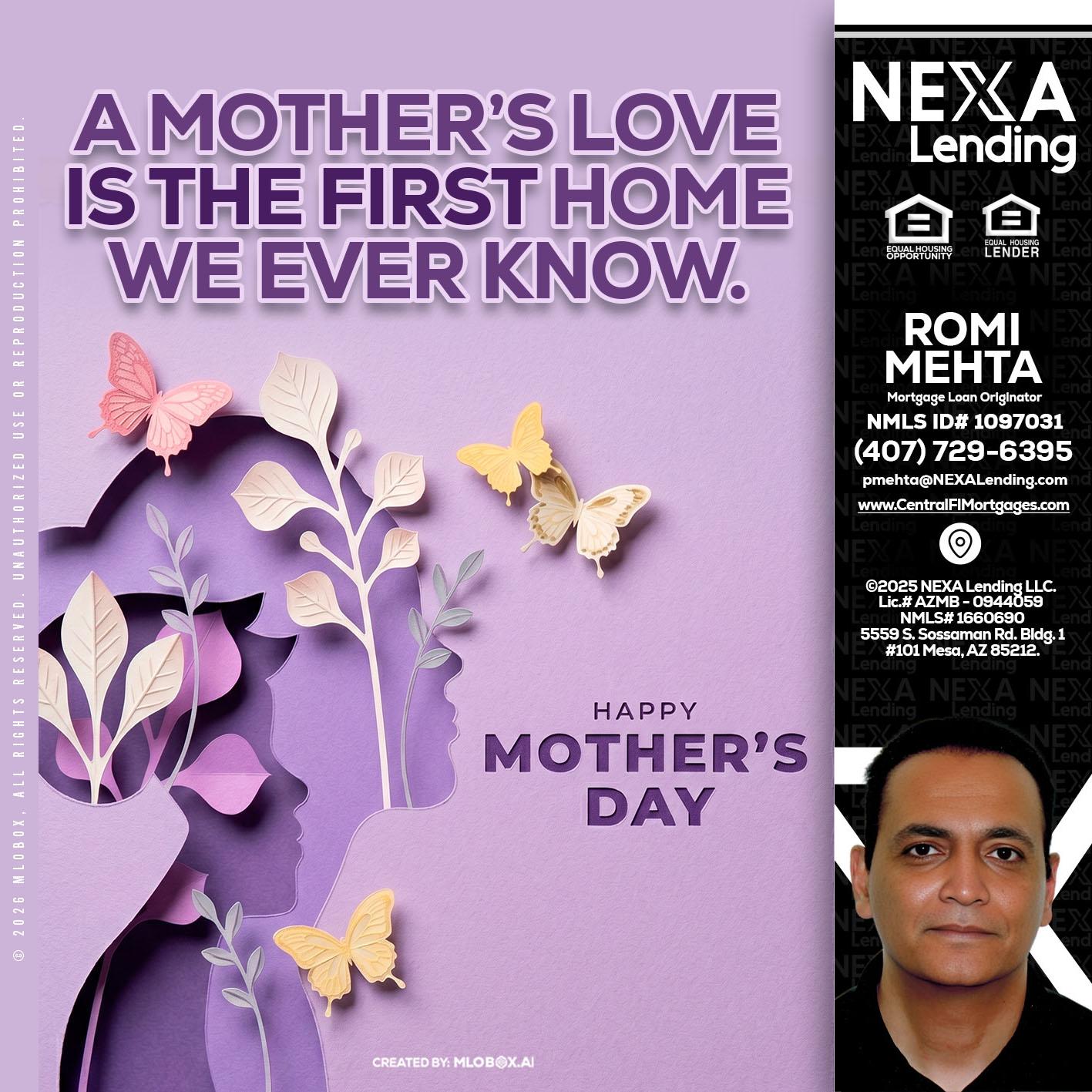 MOTHERS DAY - Romi Mehta -Mortgage Loan Originator
