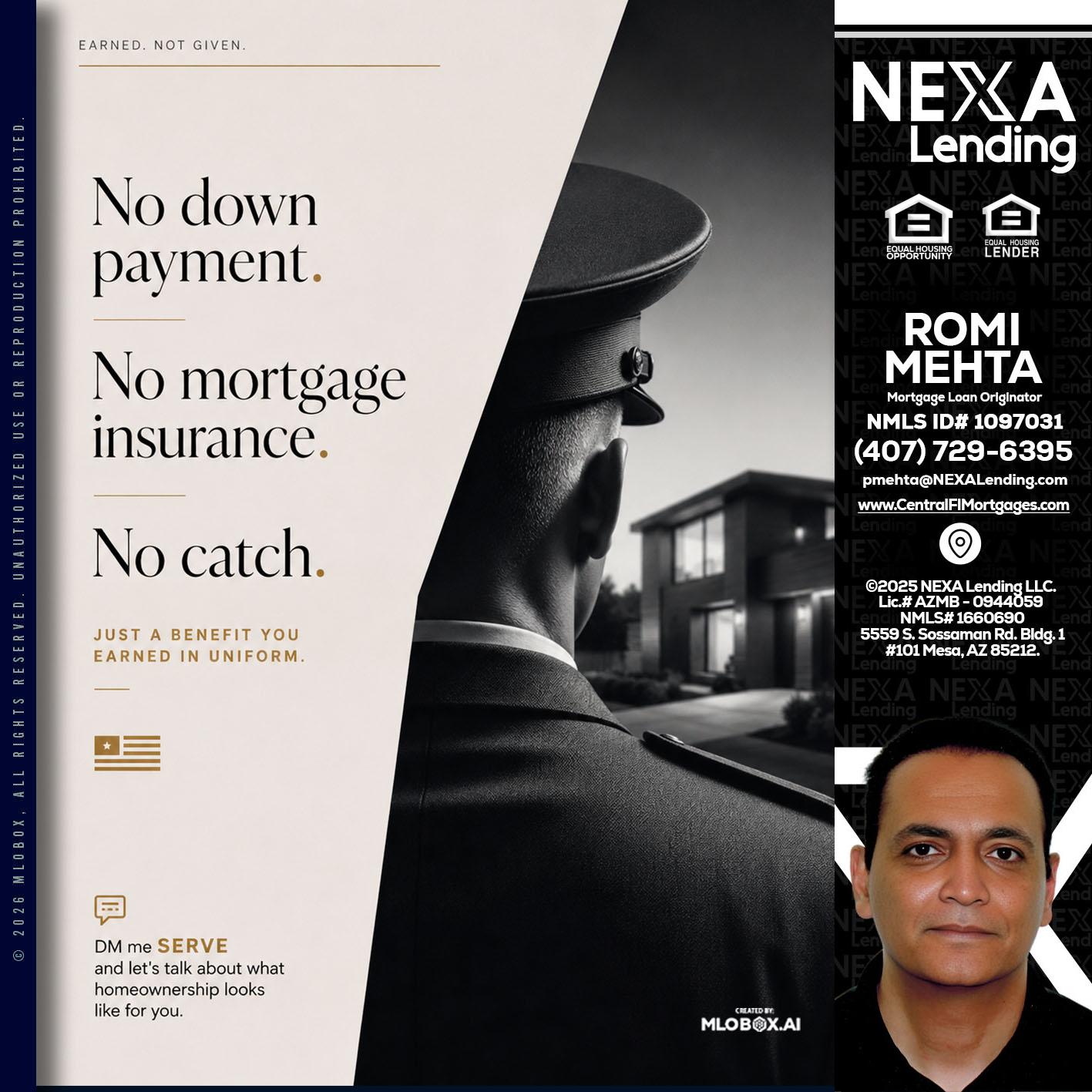 NO DOWN PAYMENT - Romi Mehta -Mortgage Loan Originator