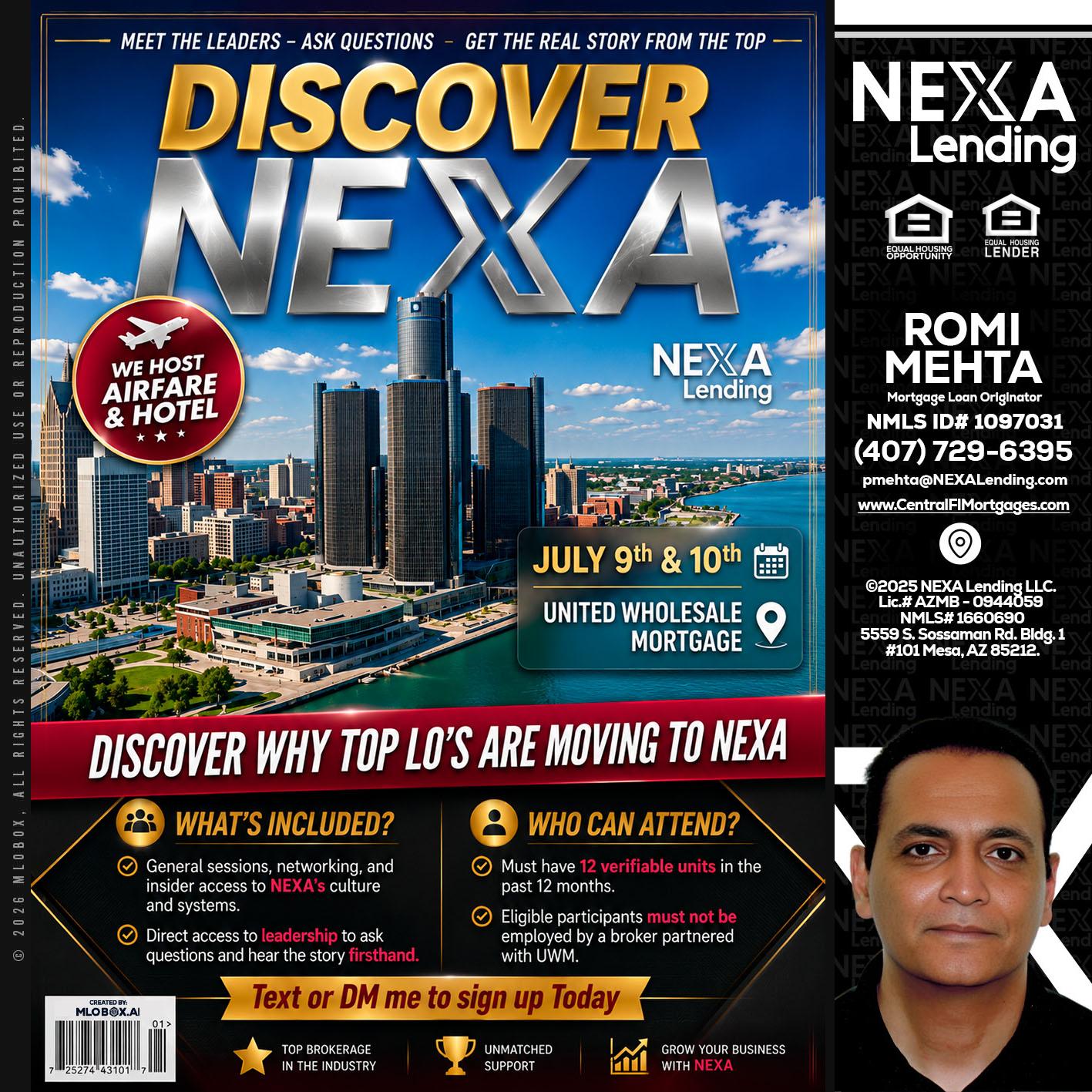 DISCOVER NEXA - Romi Mehta -Mortgage Loan Originator