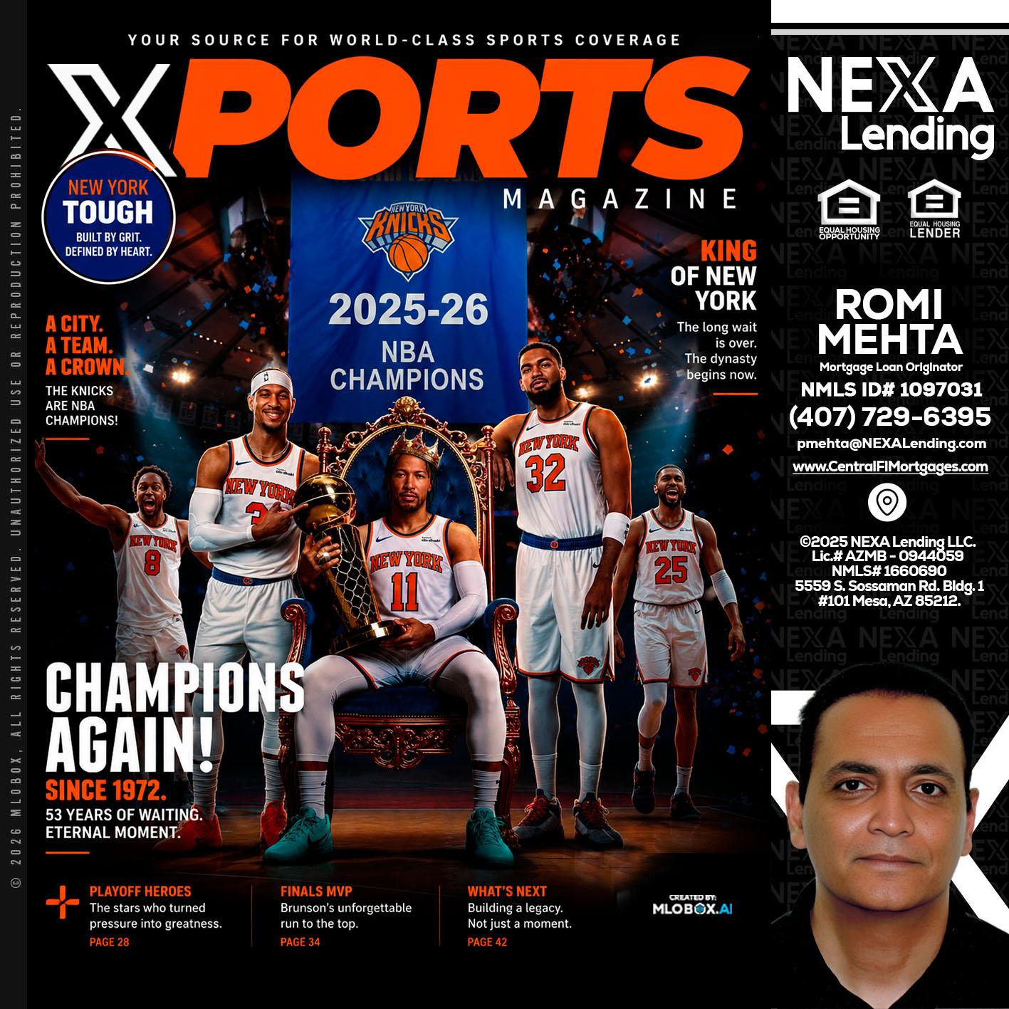 XPORTS MAGAZINE - Romi Mehta -Mortgage Loan Originator