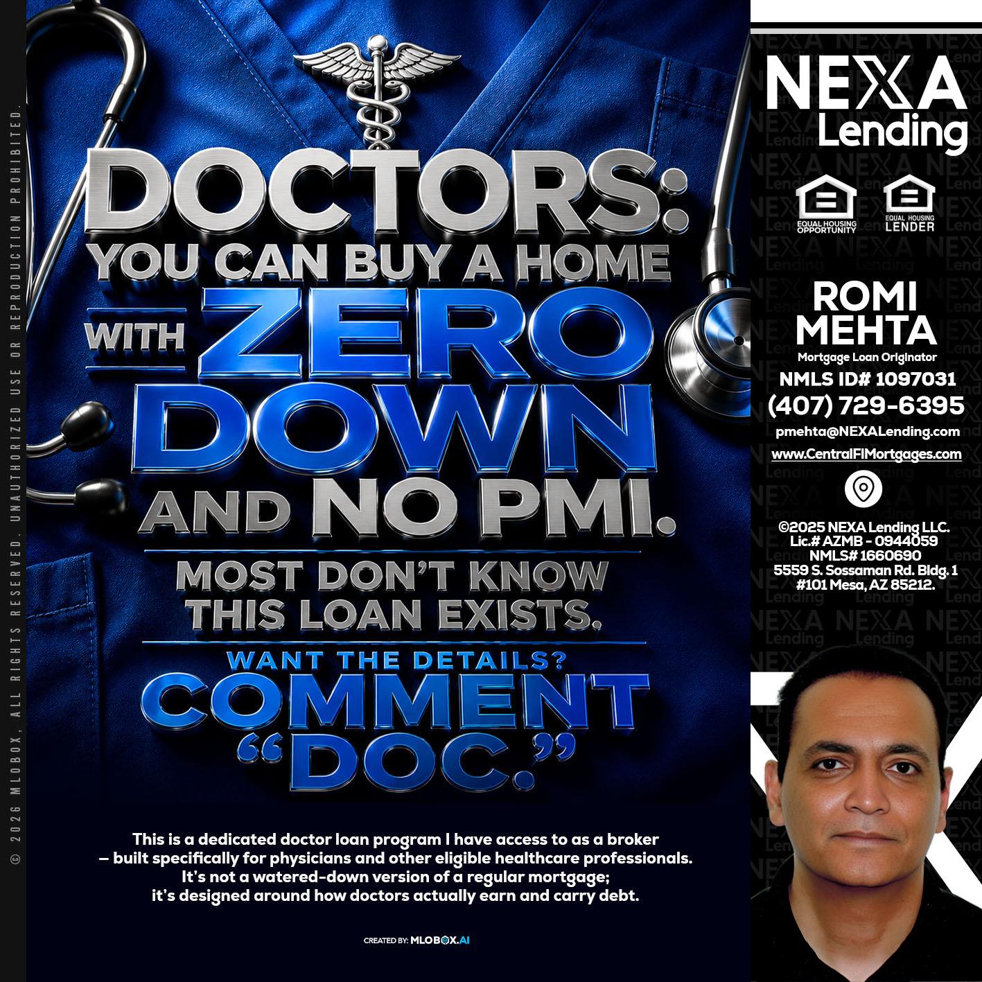 DOCTORS YOU CAN BUY - Romi Mehta -Mortgage Loan Originator
