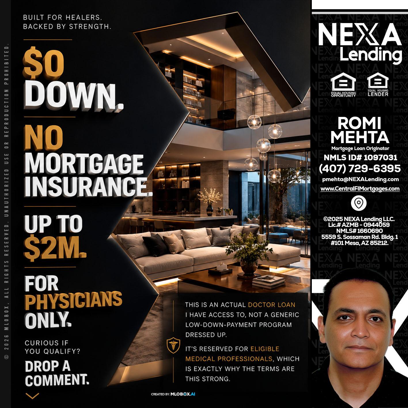 $0 DOWN - Romi Mehta -Mortgage Loan Originator