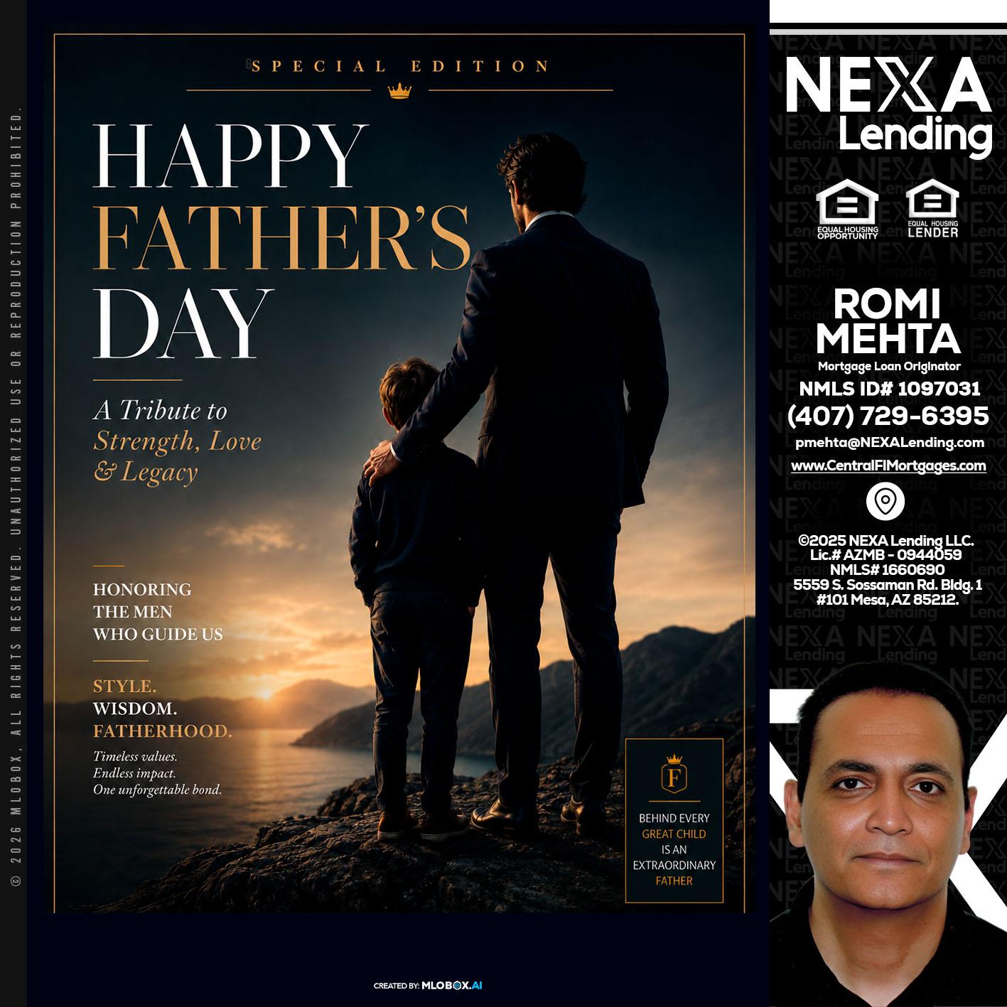 HAPPY FATHERS DAY - Romi Mehta -Mortgage Loan Originator