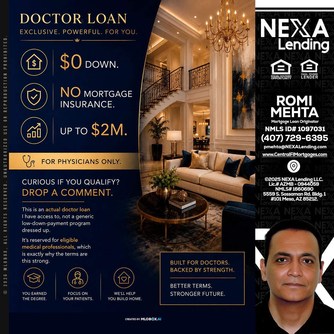 DOCTOR LOANS - Romi Mehta -Mortgage Loan Originator