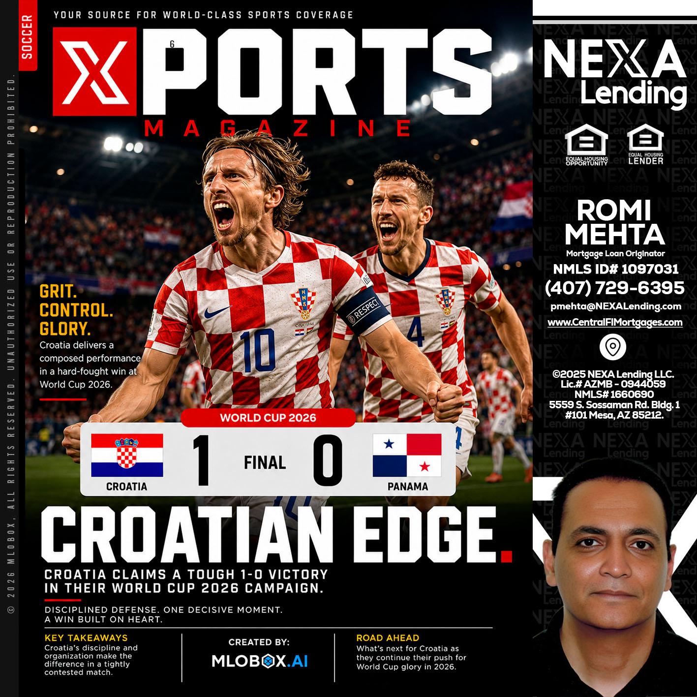 CROATIA 1-0 PANAMA - Romi Mehta -Mortgage Loan Originator