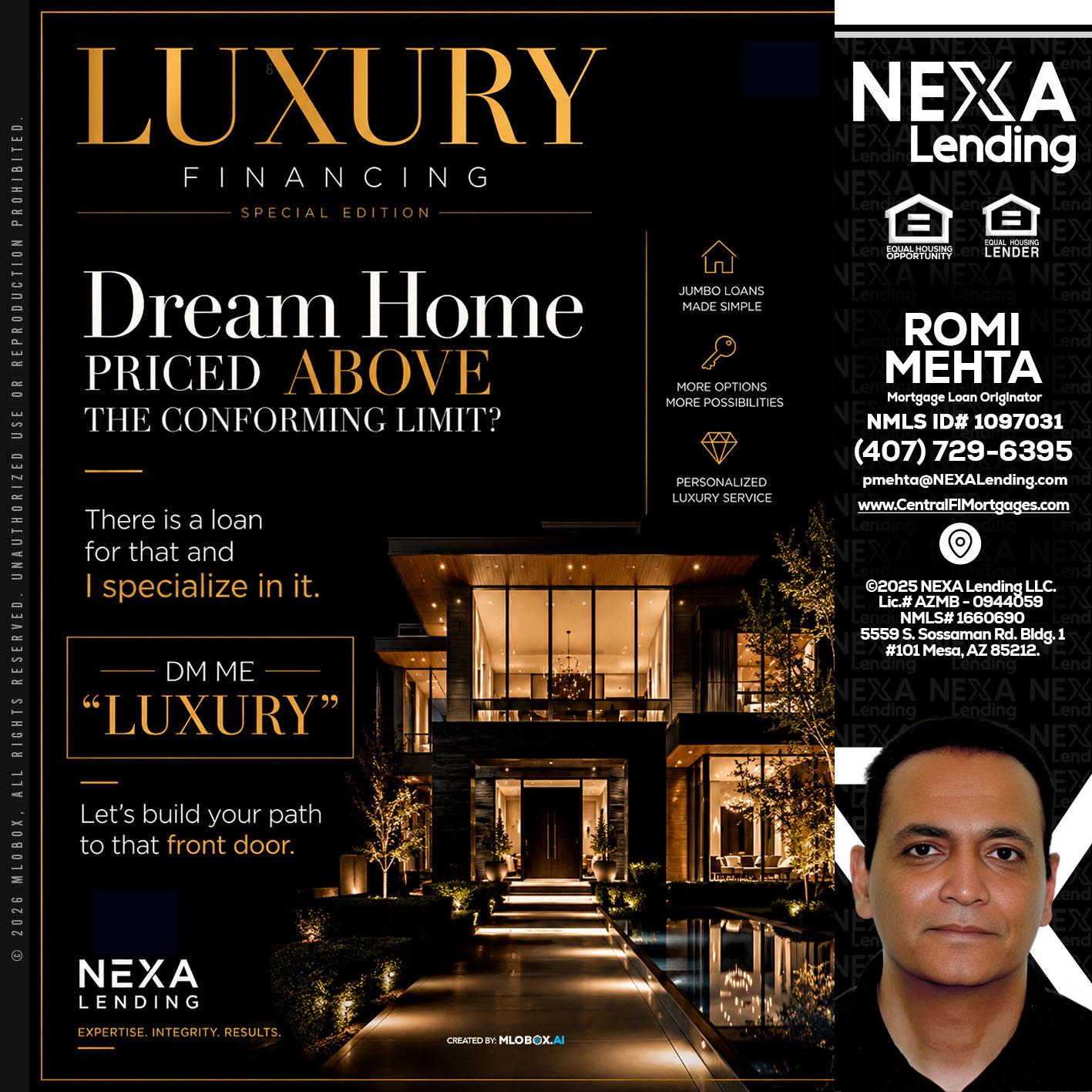LUXURY - Romi Mehta -Mortgage Loan Originator