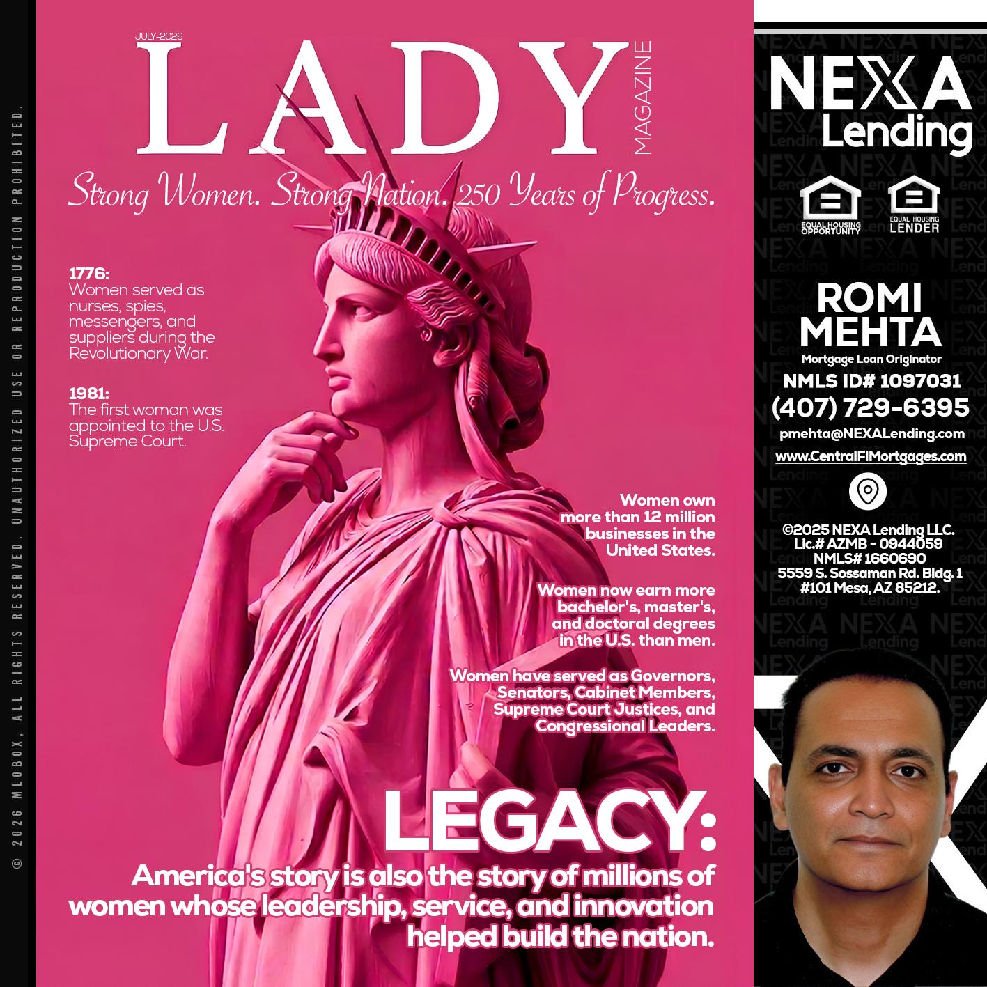 LADY LIBERTY! - Romi Mehta -Mortgage Loan Originator