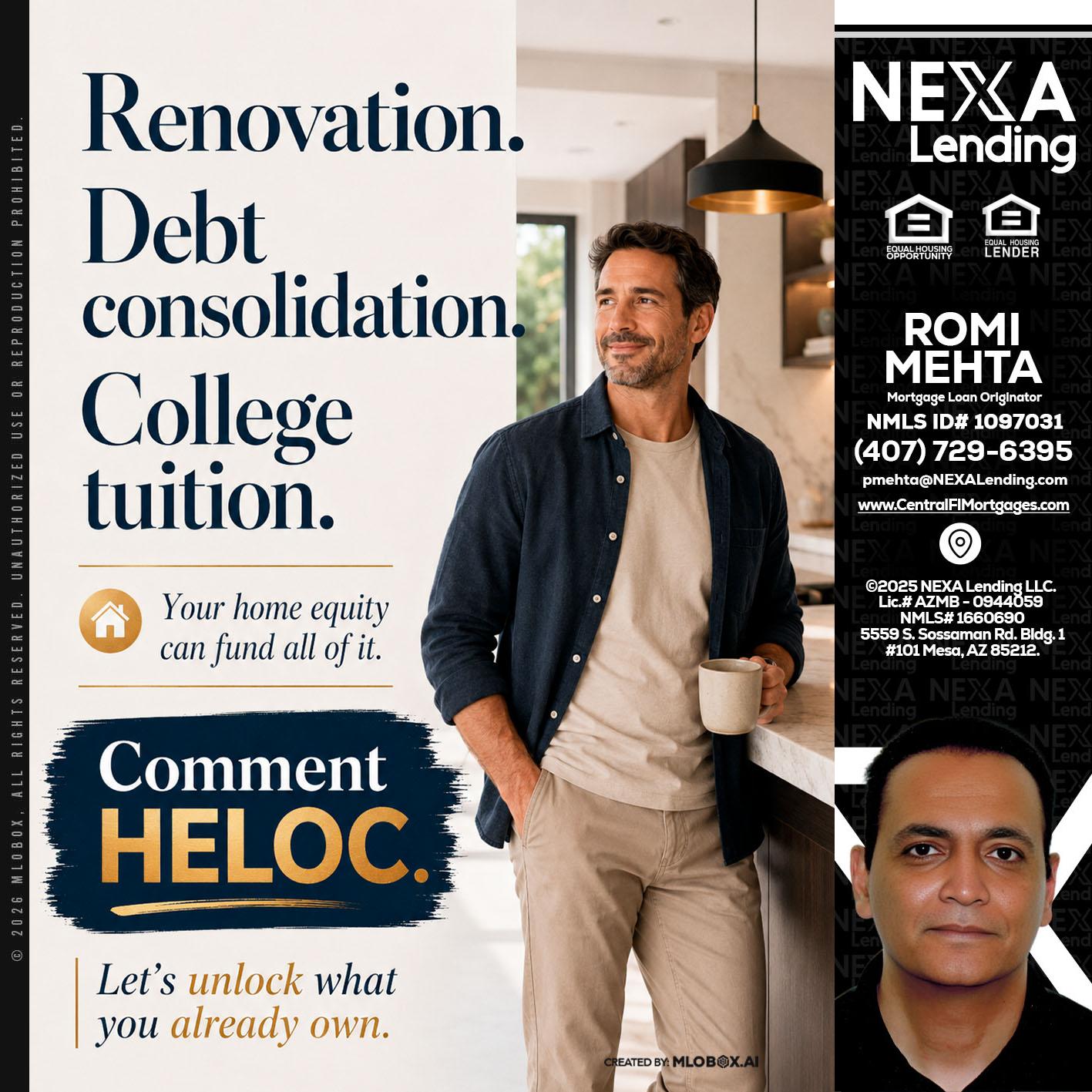 RENOVATION DEBT - Romi Mehta -Mortgage Loan Originator
