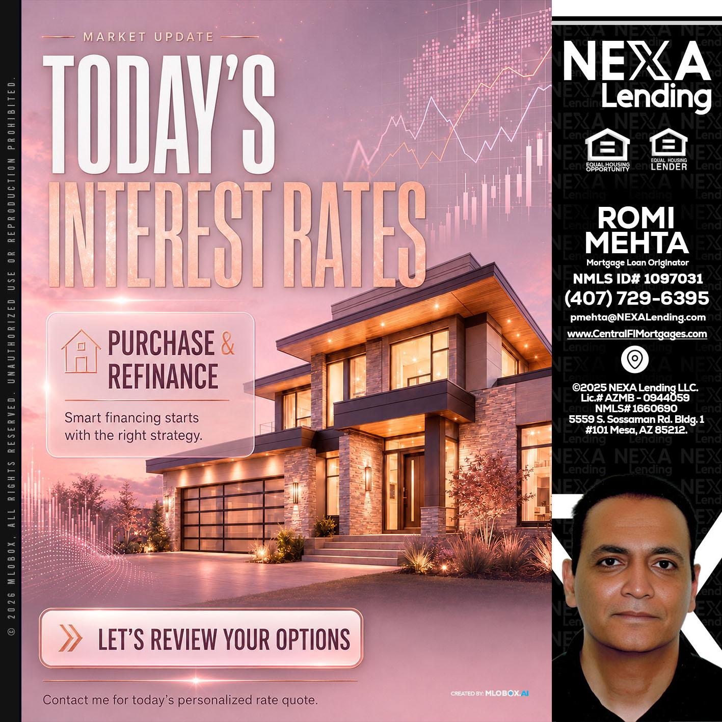 todays interest rates - Romi Mehta -Mortgage Loan Originator