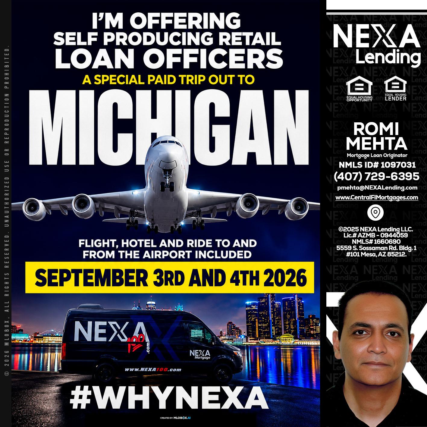 MICHIGAN - Romi Mehta -Mortgage Loan Originator