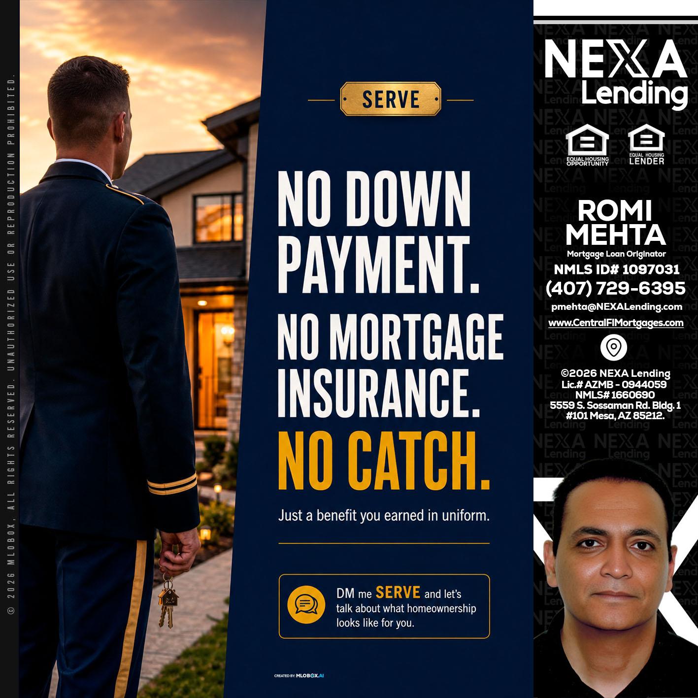NO DOWN PAYMENT - Romi Mehta -Mortgage Loan Originator